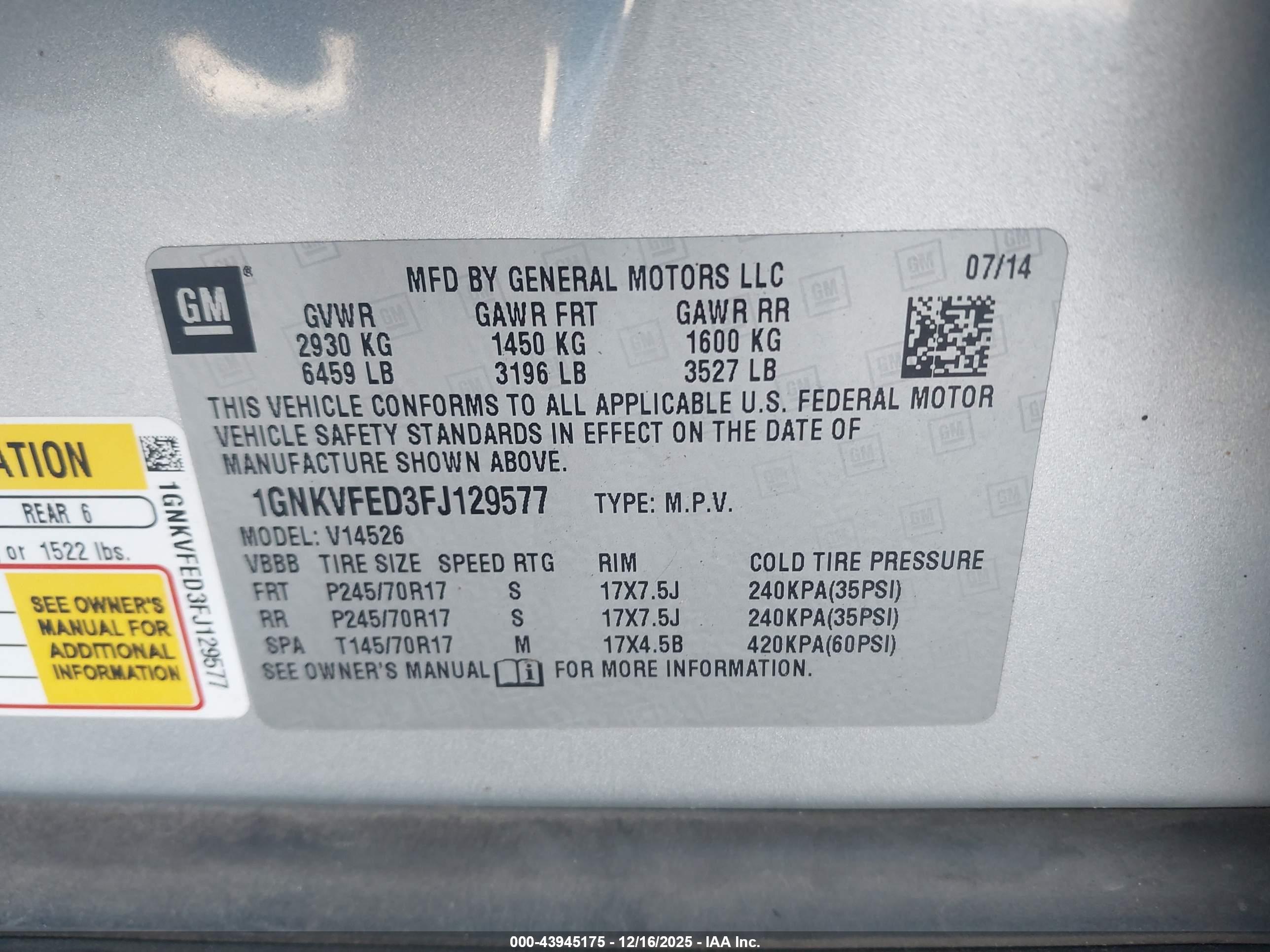 CHEVROLET TRAVERSE image 9