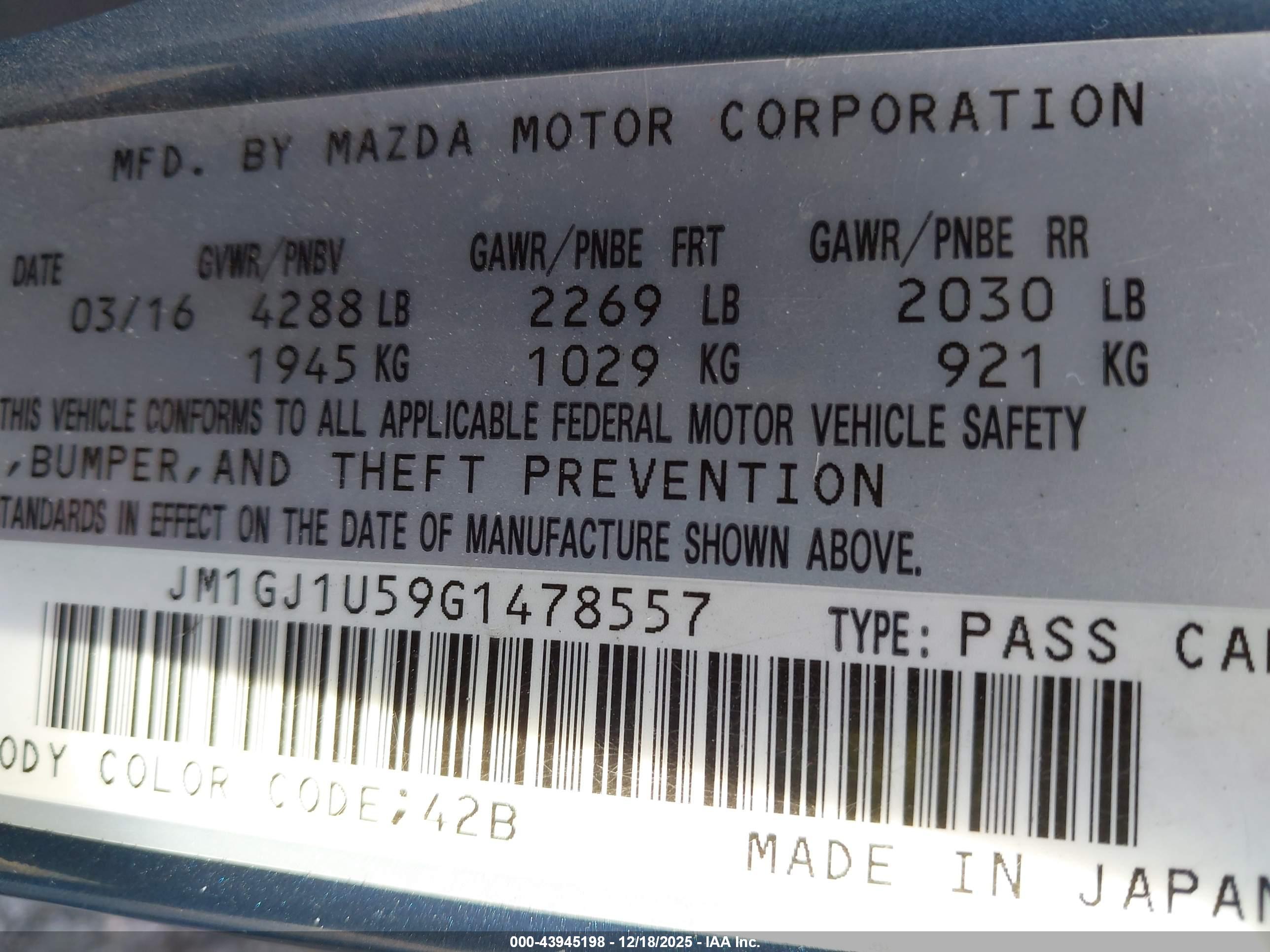 MAZDA MAZDA6 image 9