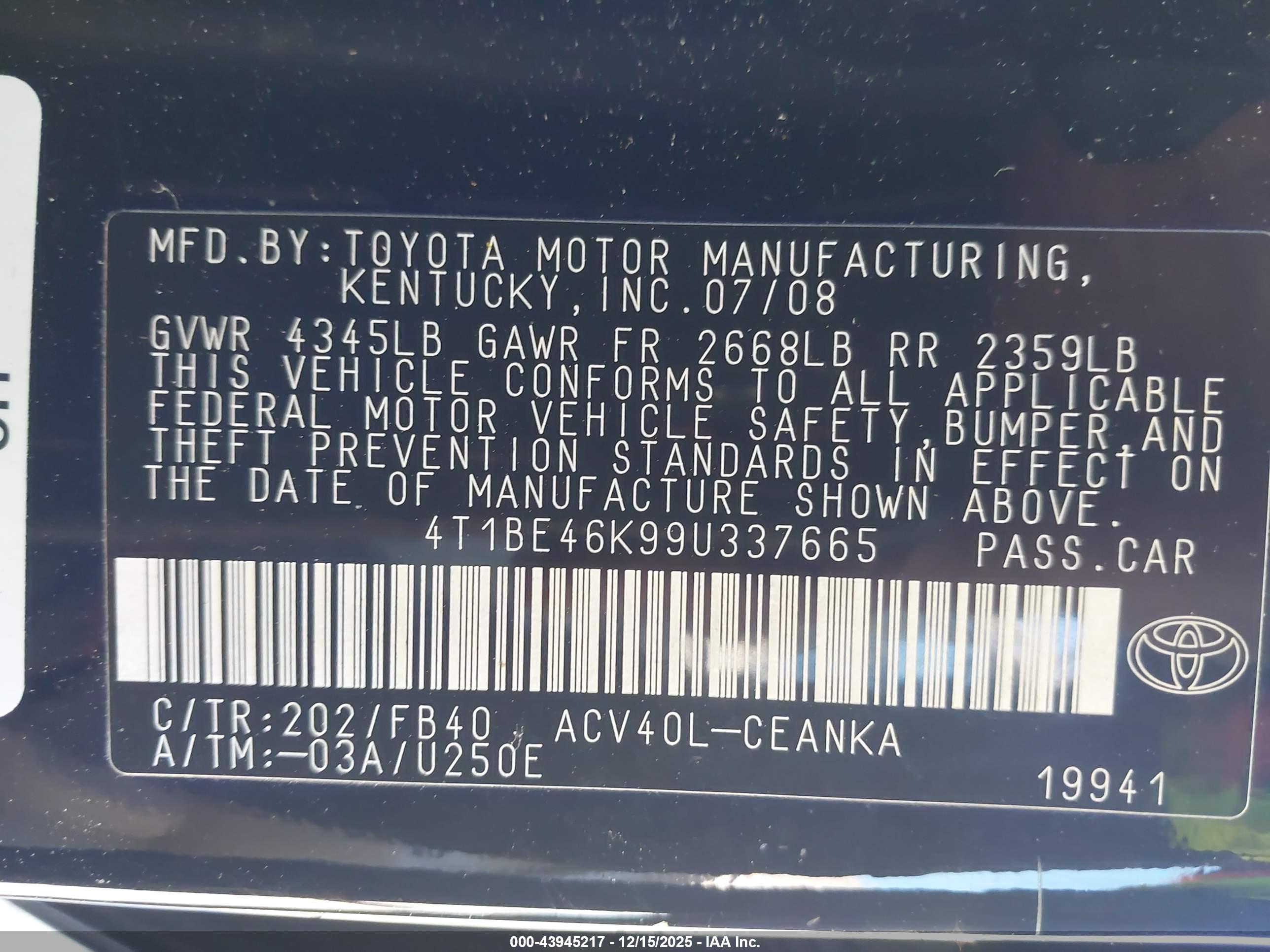 TOYOTA CAMRY image 9