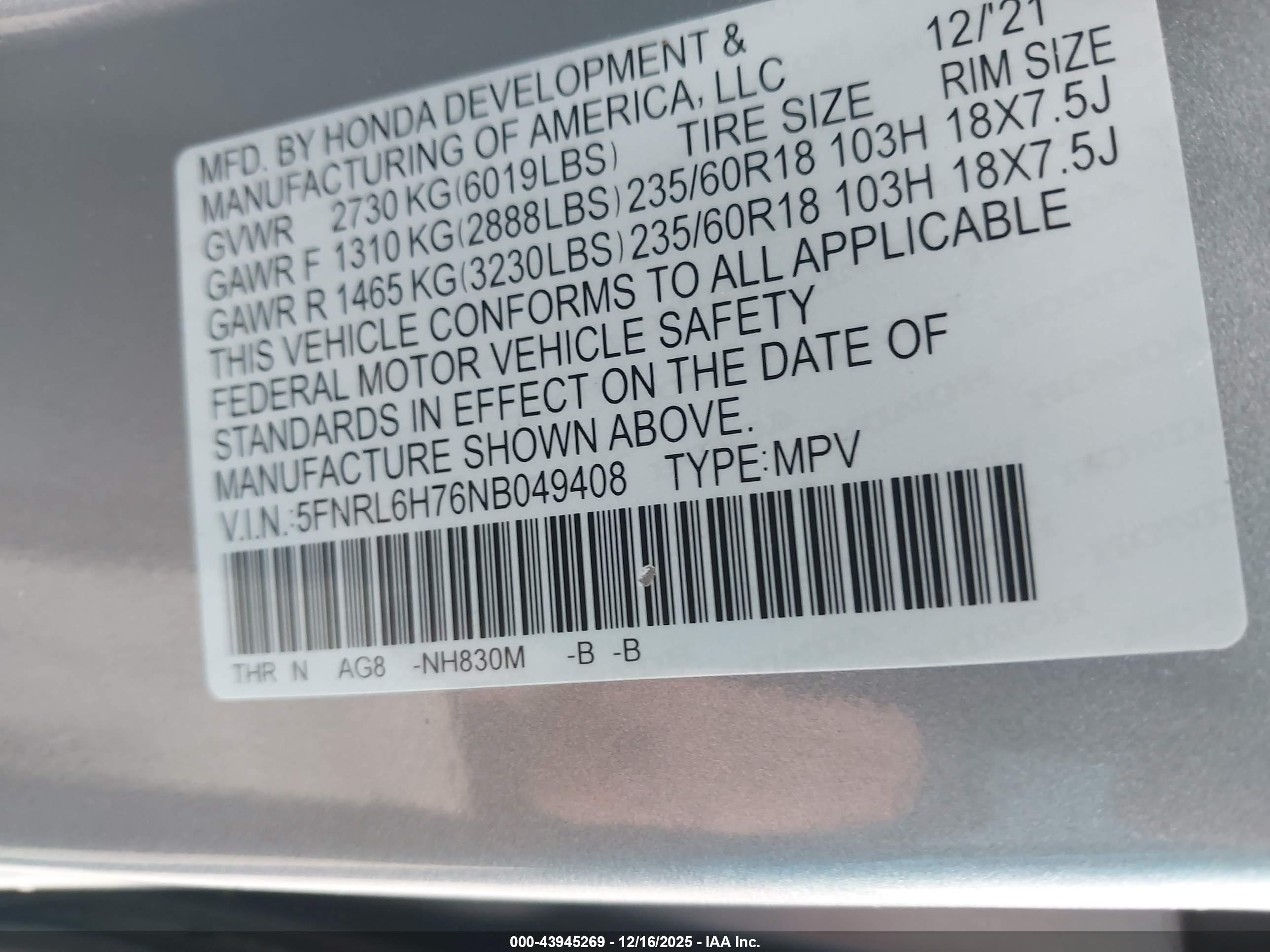 HONDA ODYSSEY image 9
