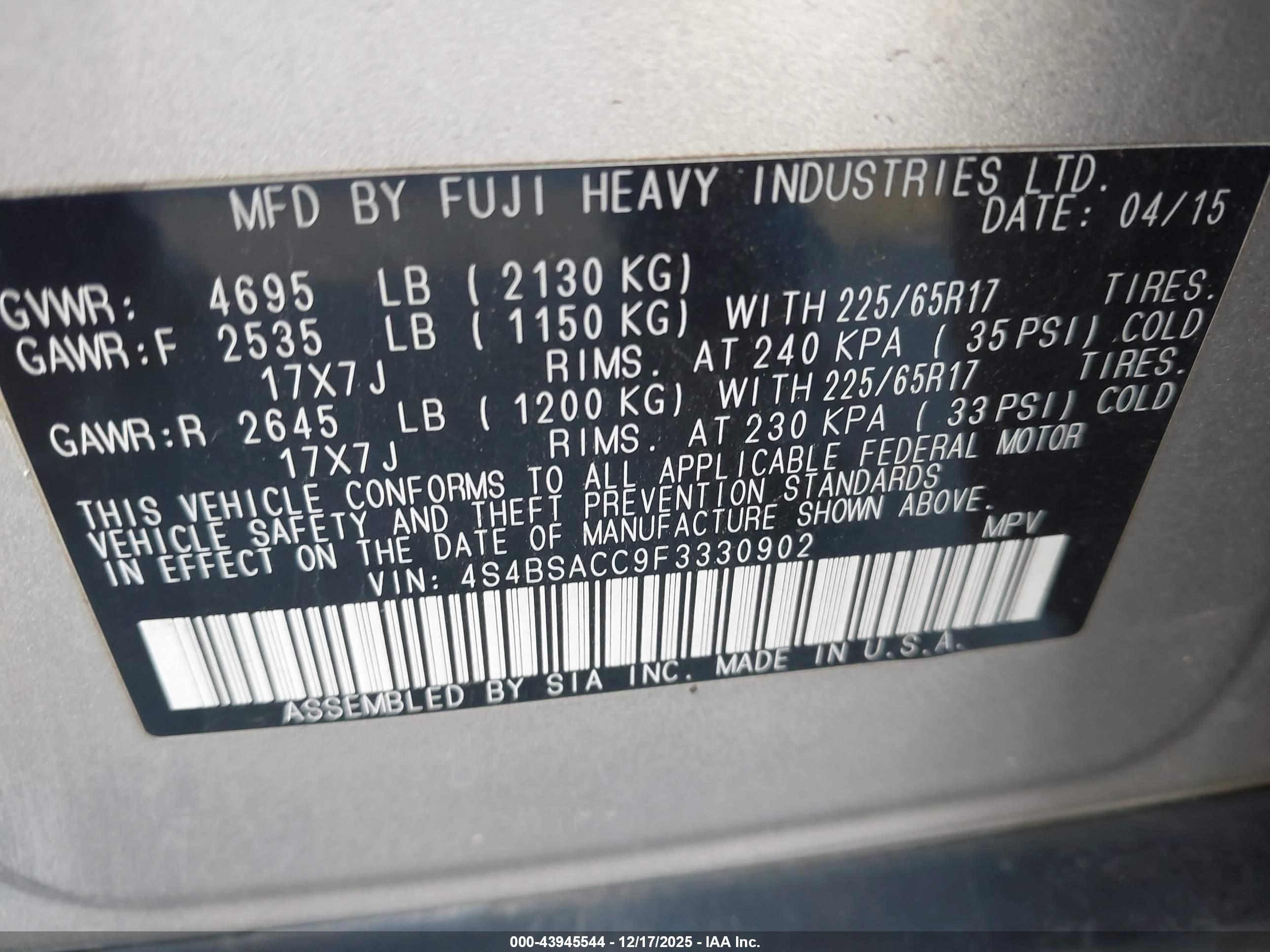 SUBARU OUTBACK image 9