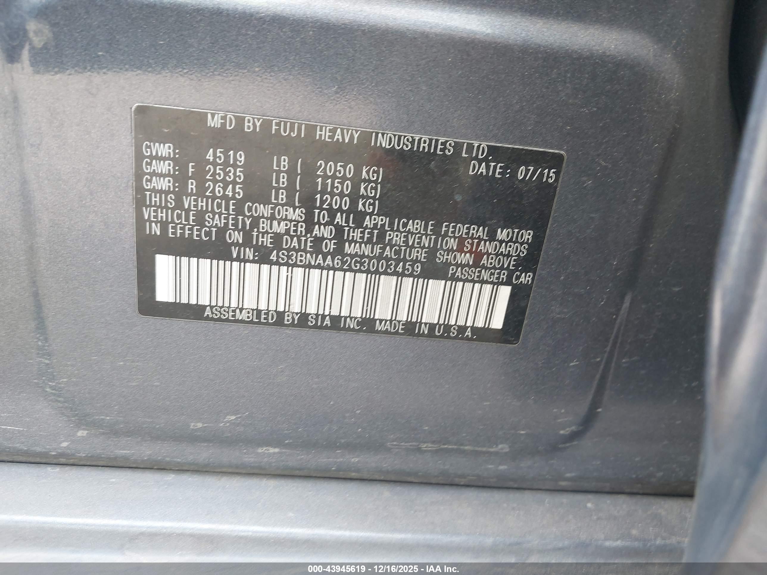 SUBARU LEGACY image 9