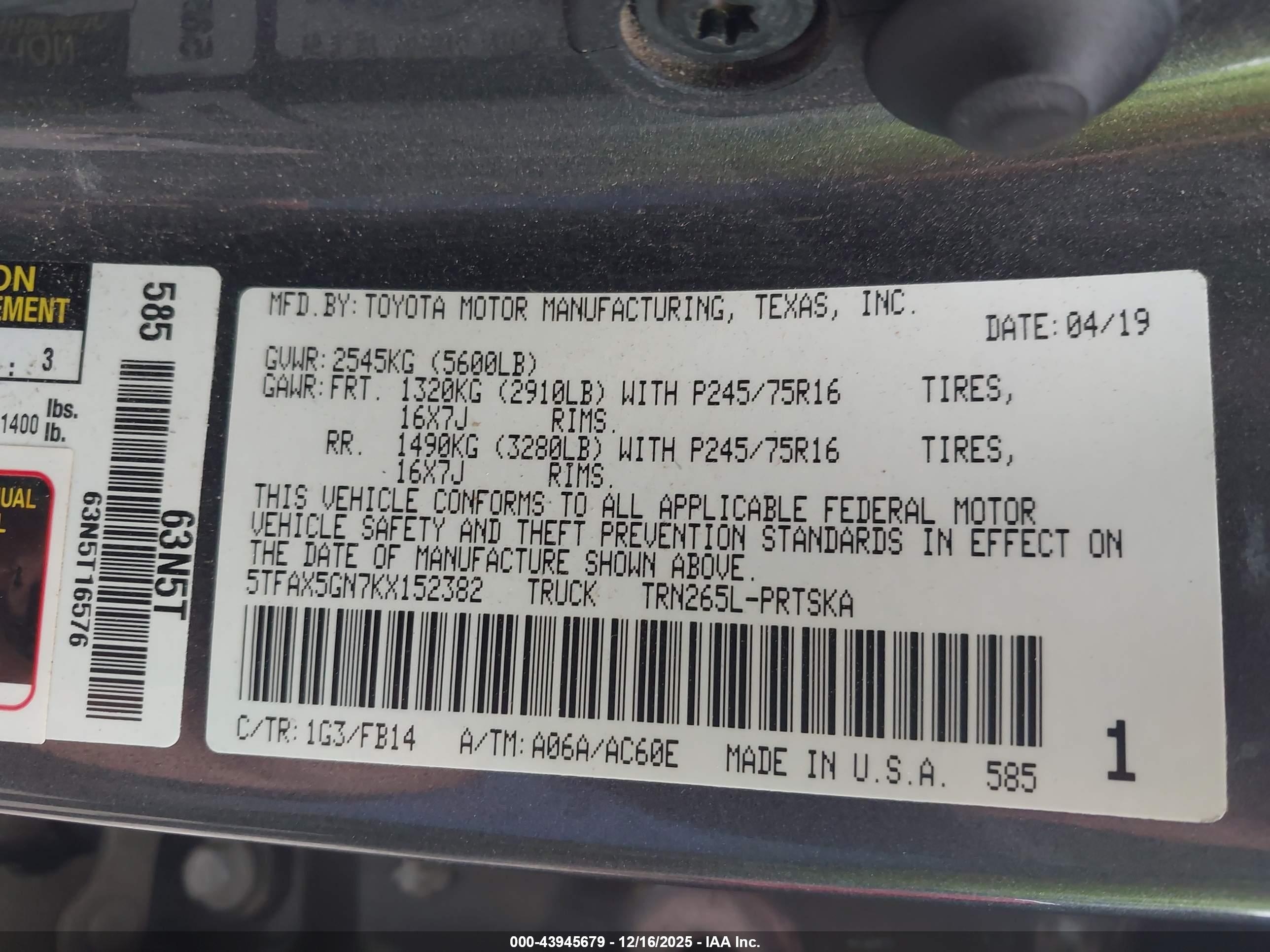 TOYOTA TACOMA image 9