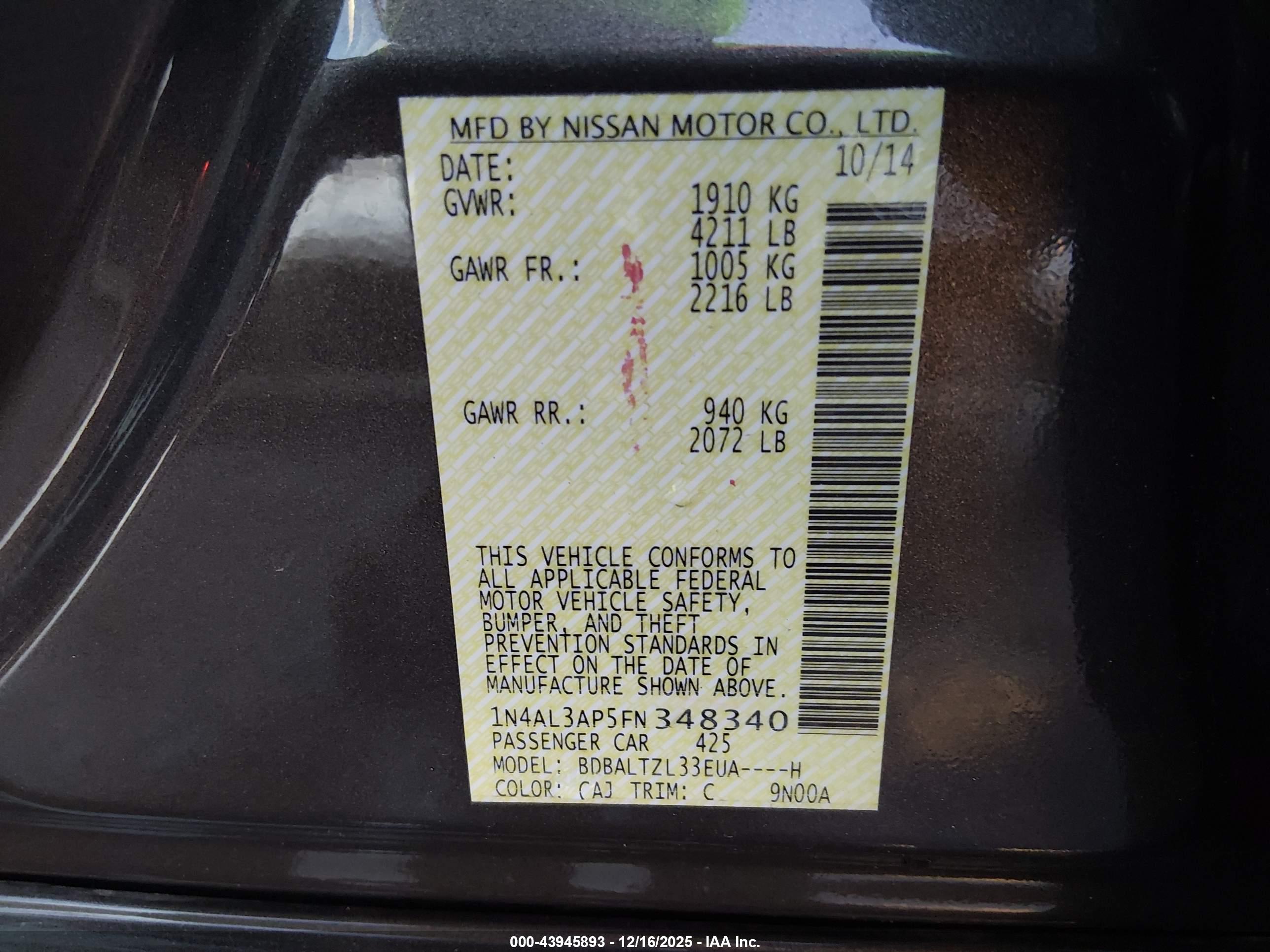 NISSAN ALTIMA image 9