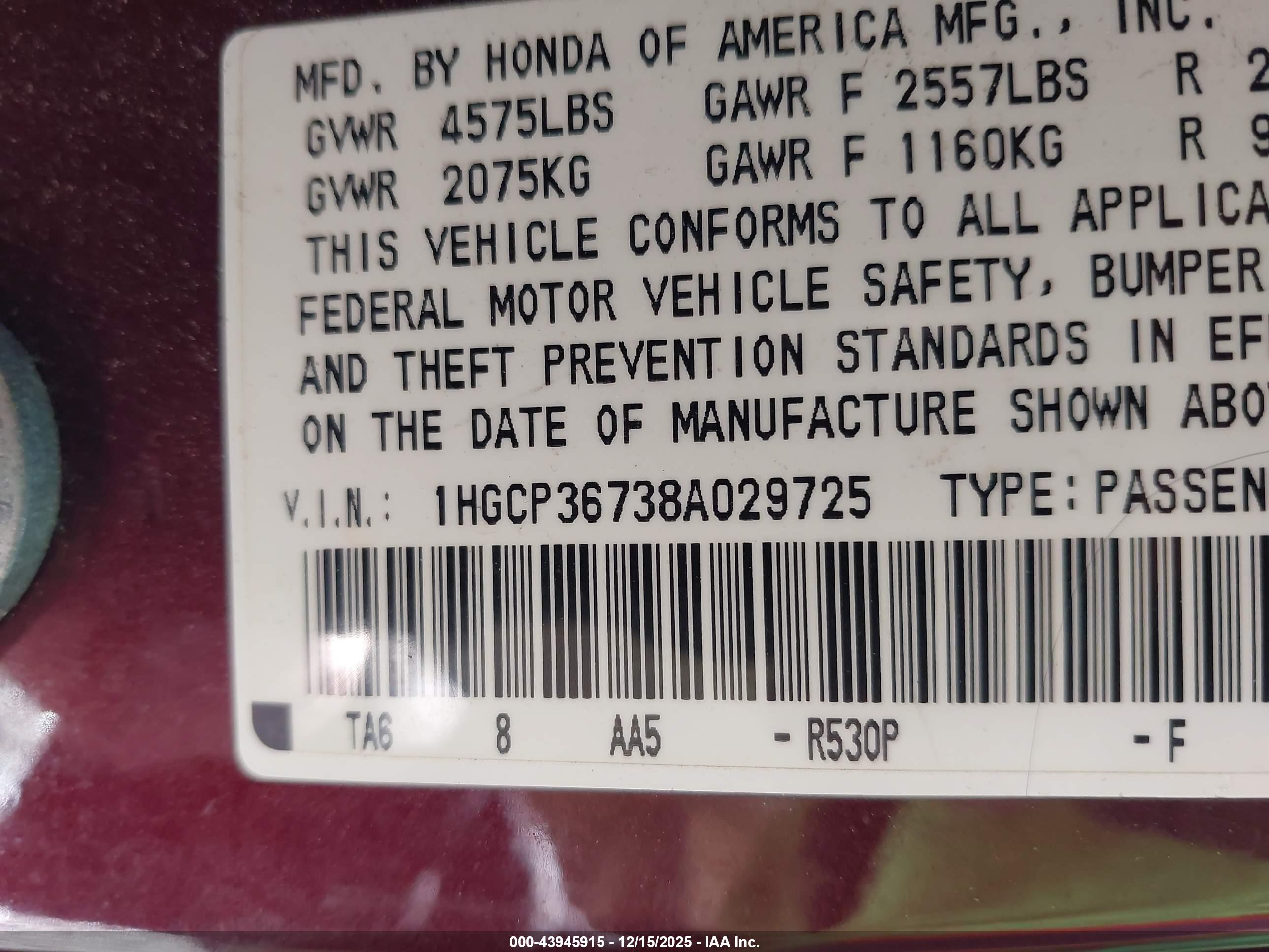 HONDA ACCORD image 9