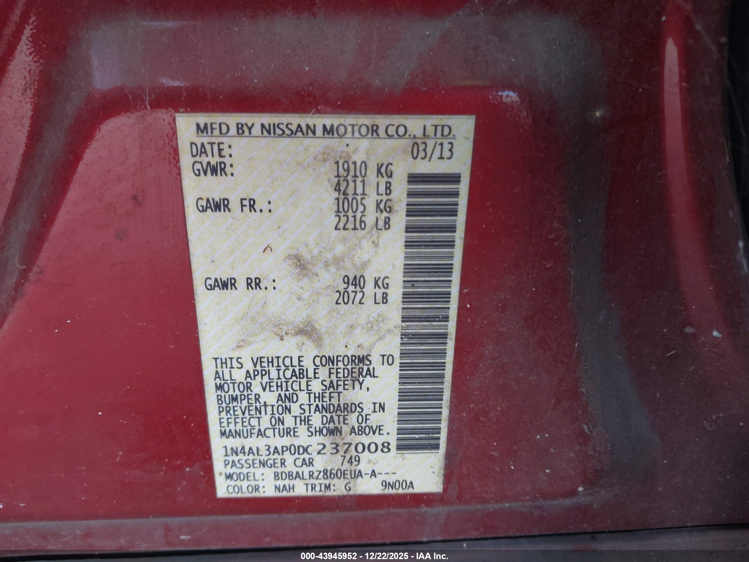 NISSAN ALTIMA image 9