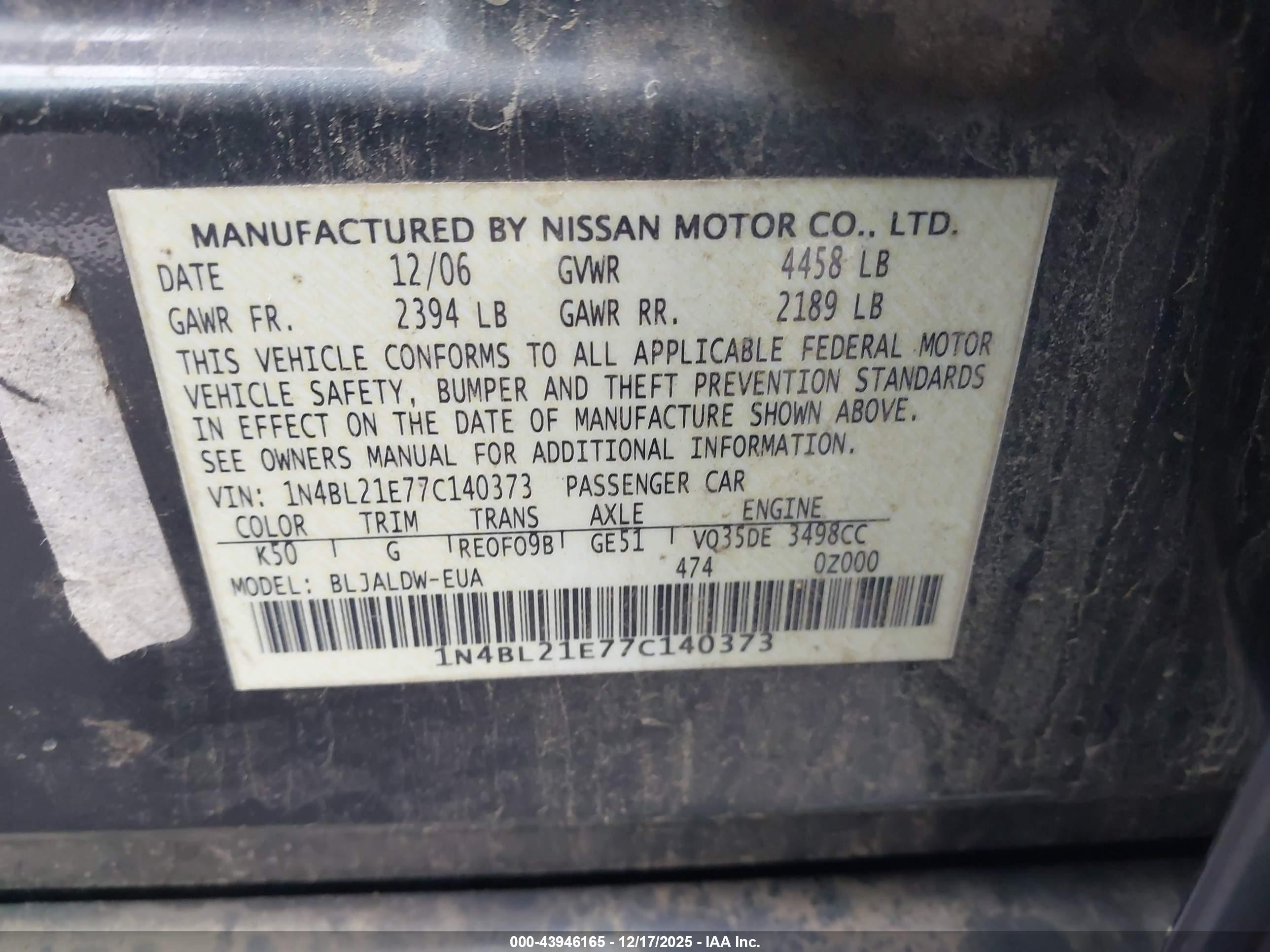 NISSAN ALTIMA image 9