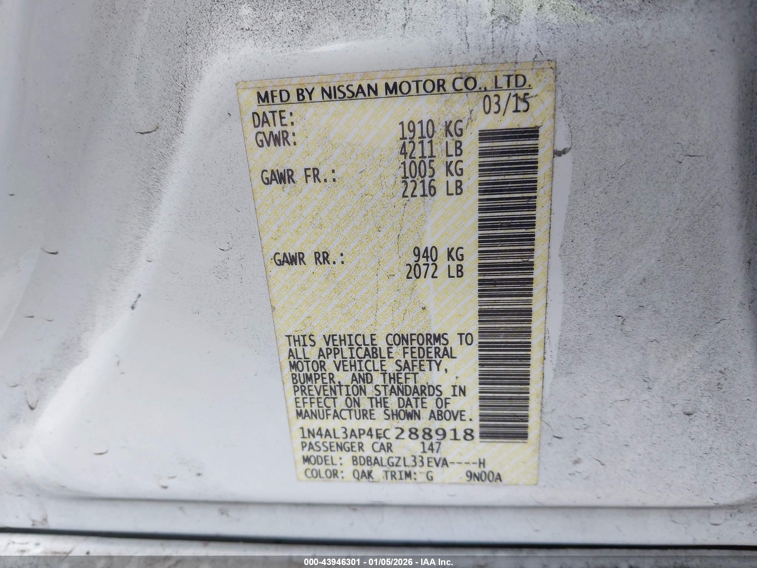 NISSAN ALTIMA image 9