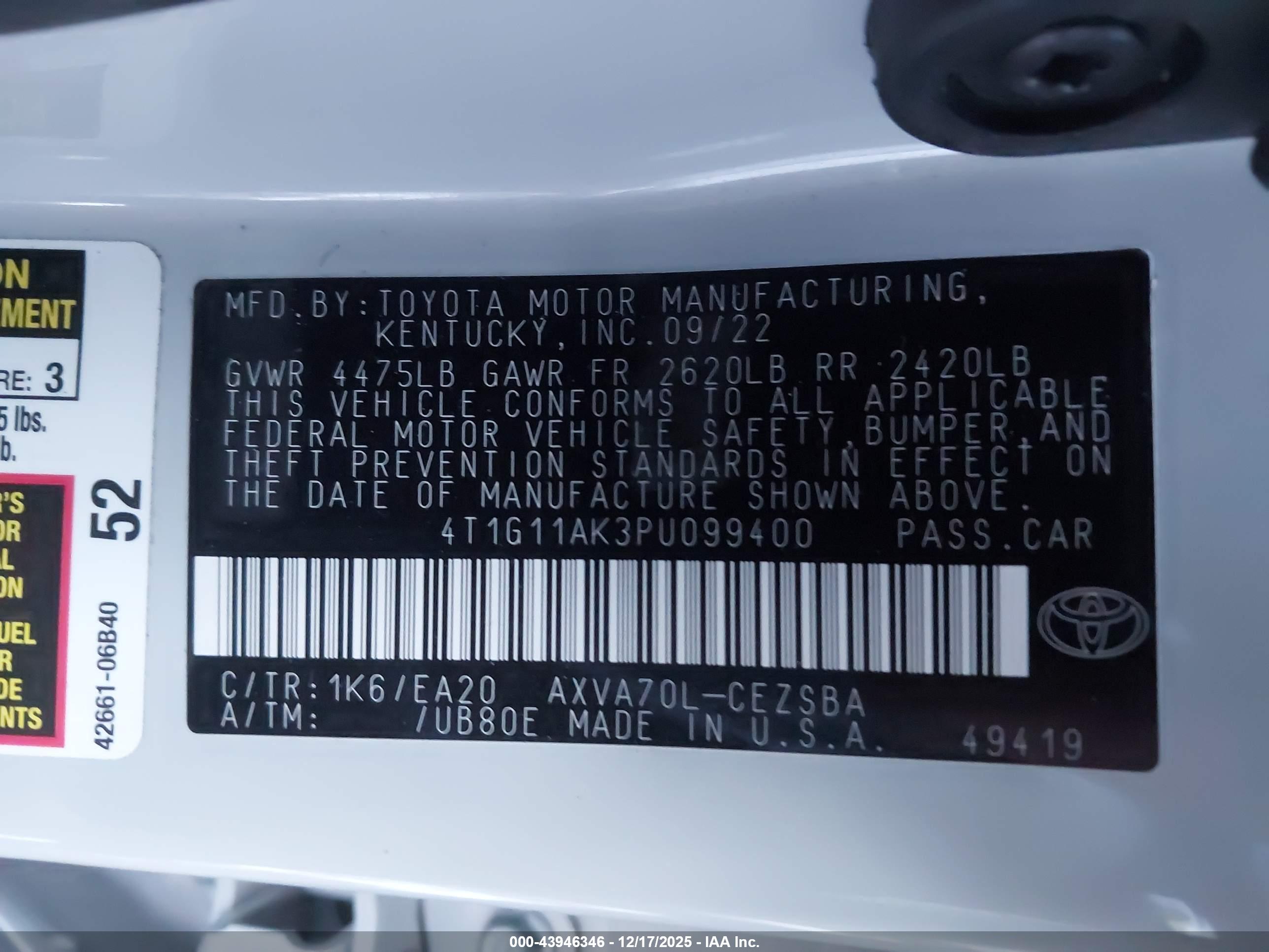 TOYOTA CAMRY image 9