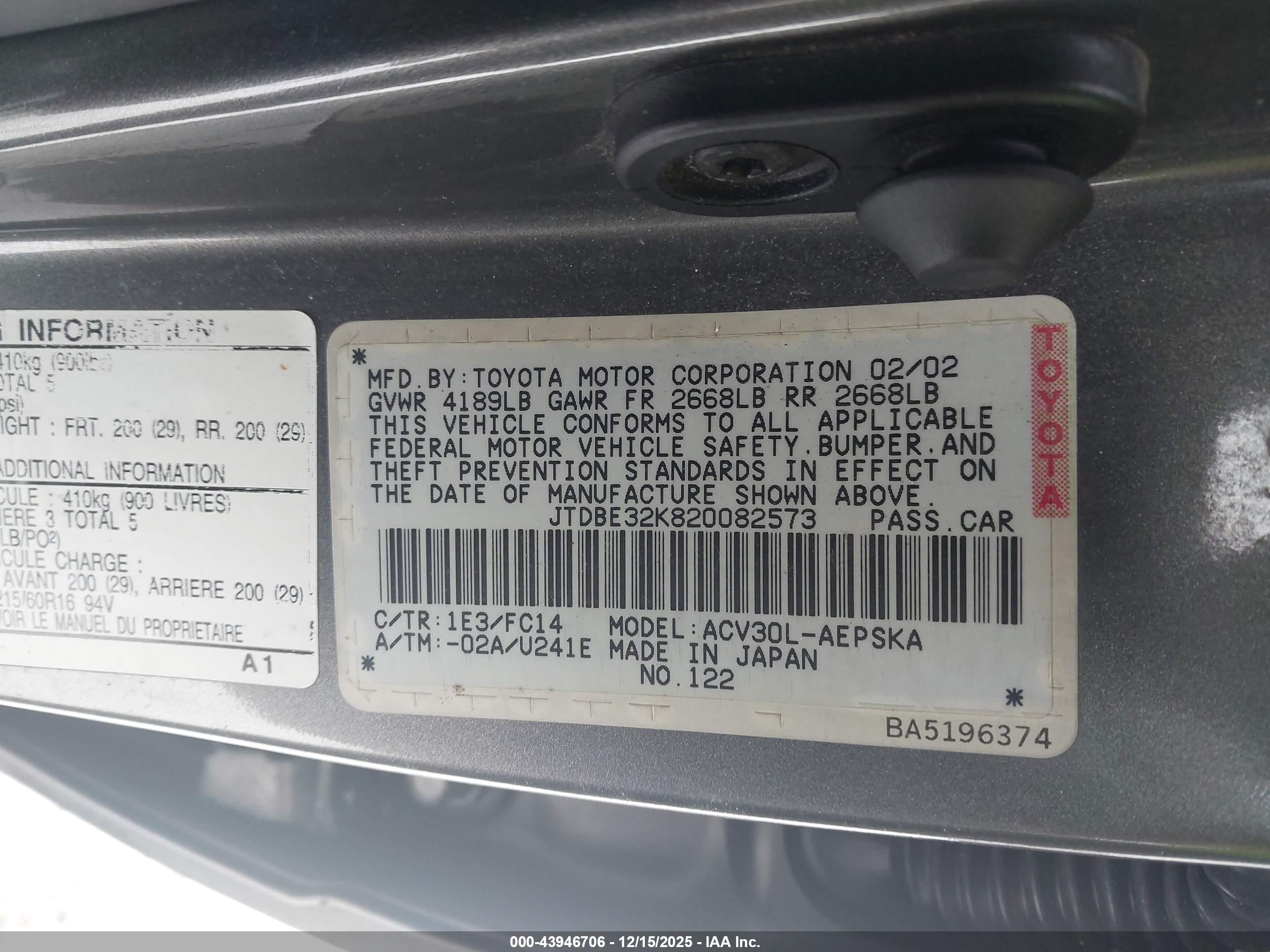 TOYOTA CAMRY image 9