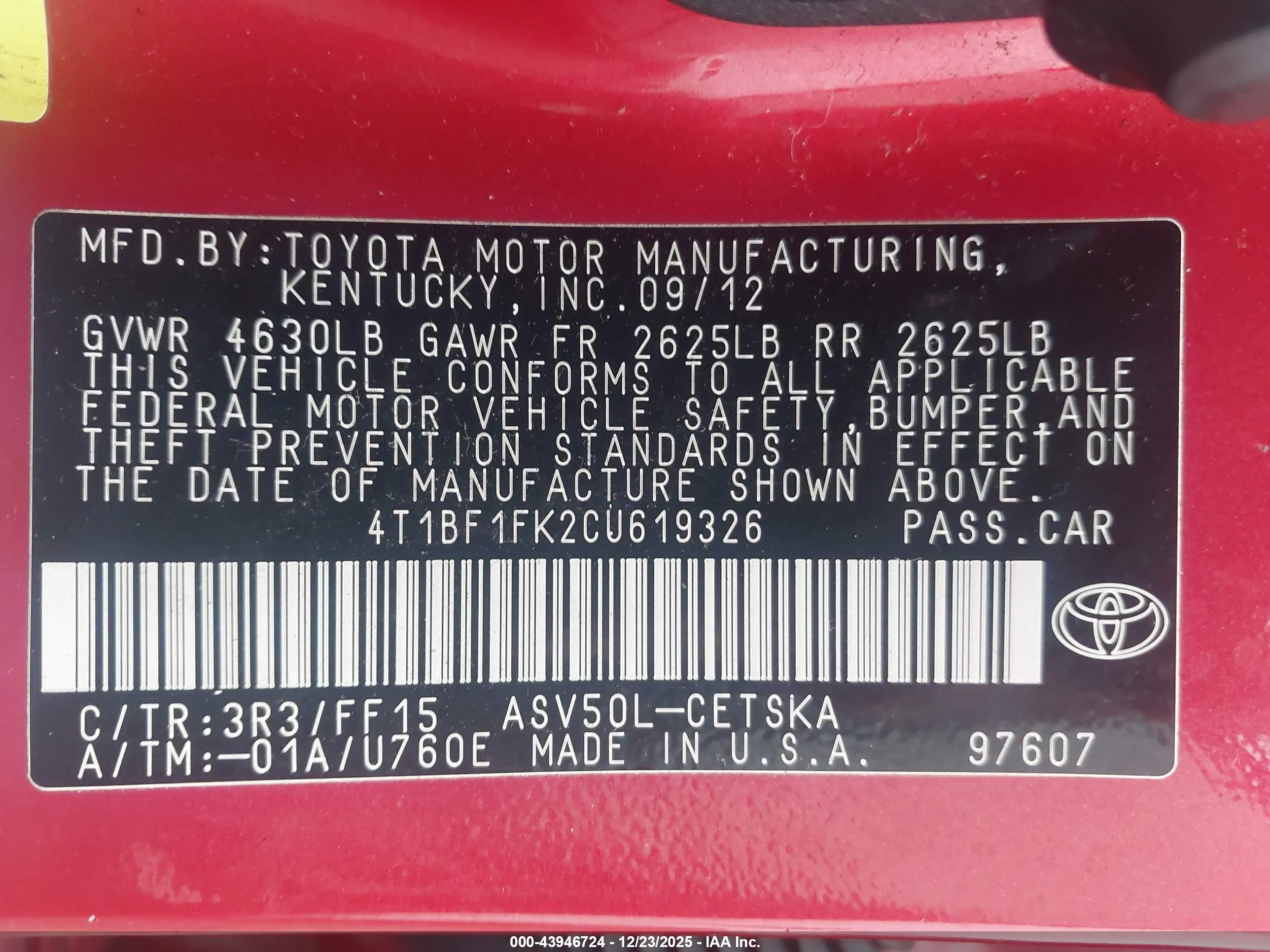 TOYOTA CAMRY image 9