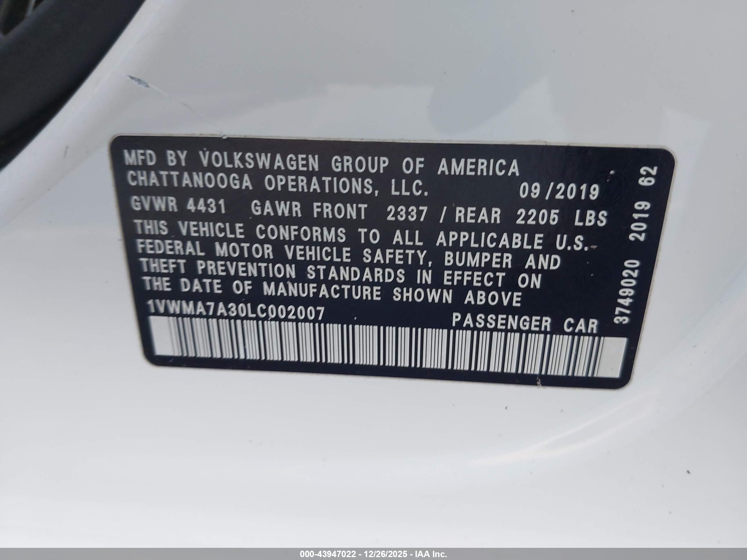 VOLKSWAGEN PASSAT image 9
