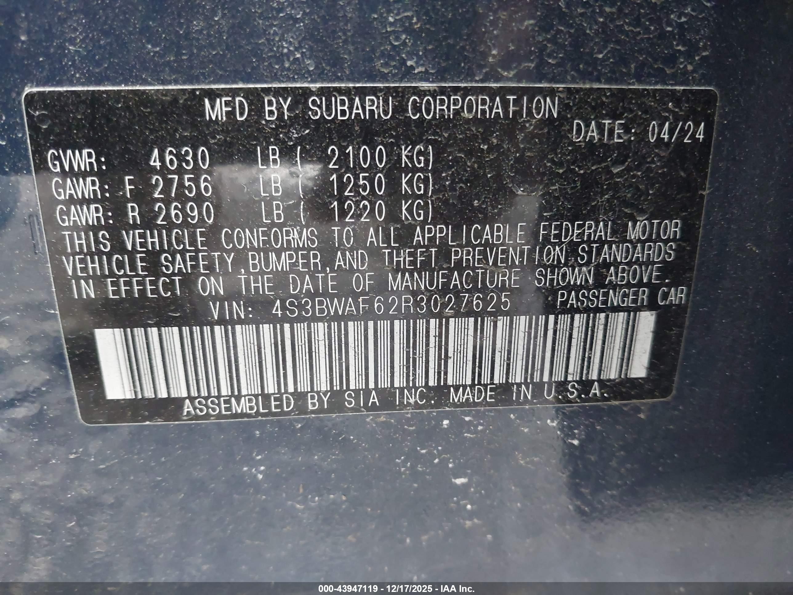 SUBARU LEGACY image 9