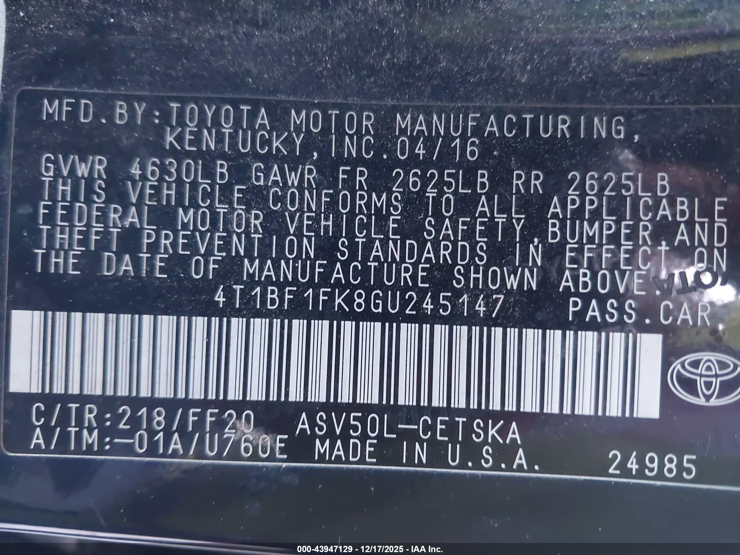 TOYOTA CAMRY image 9