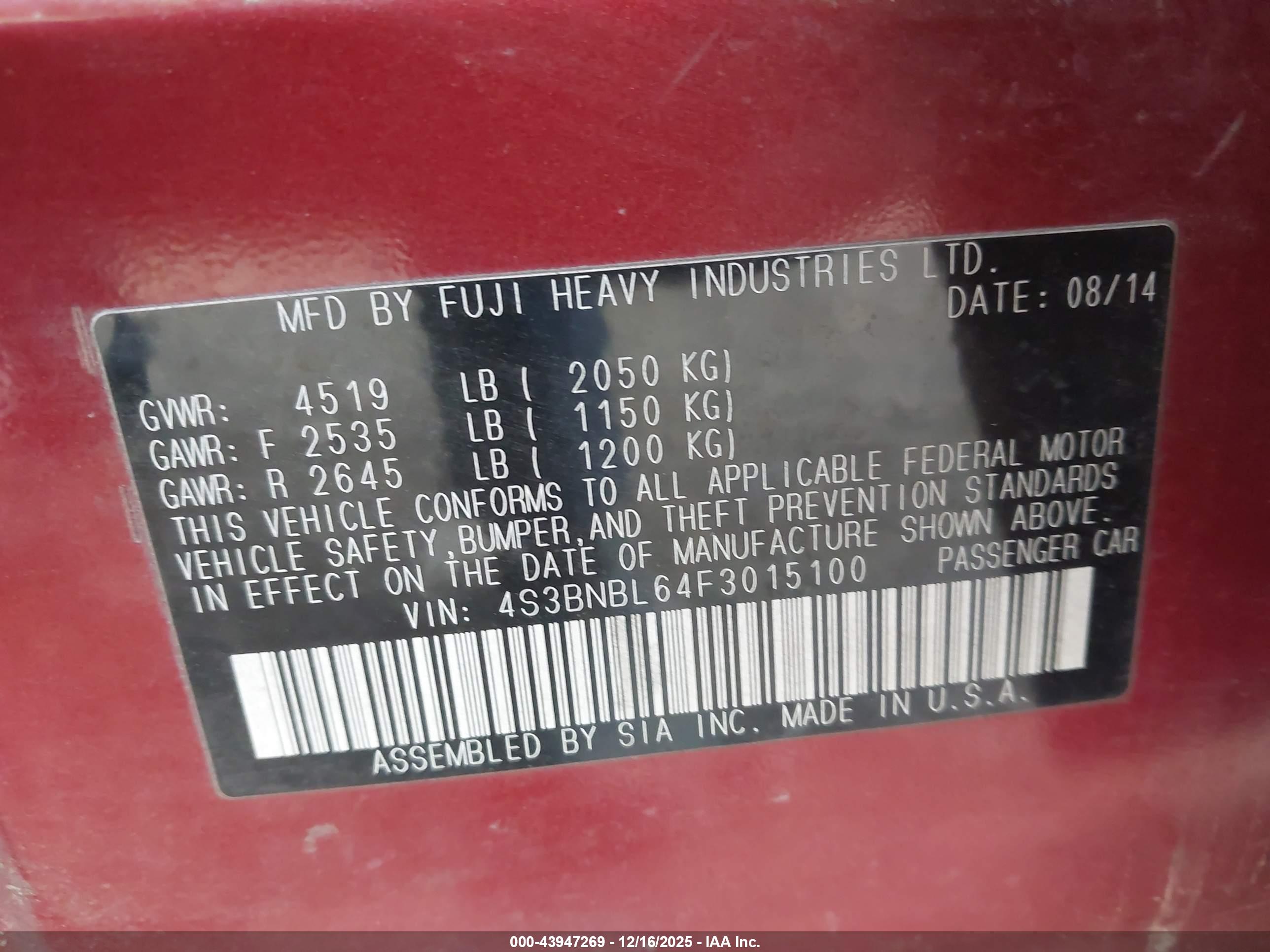 SUBARU LEGACY image 9