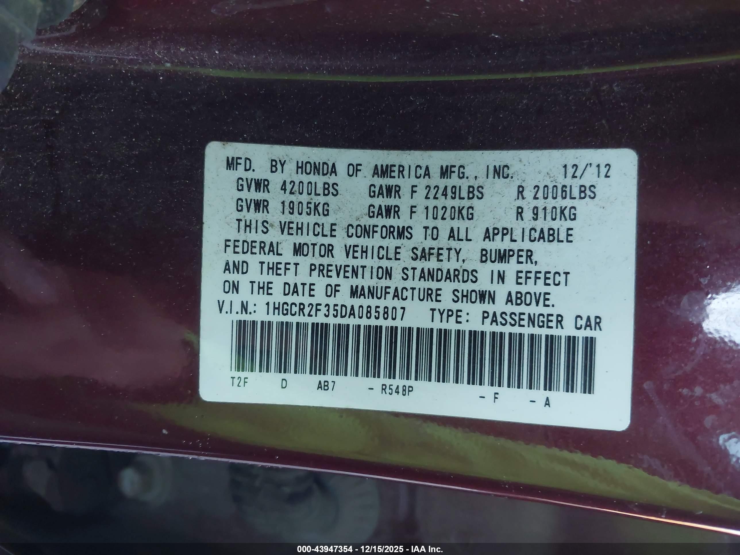HONDA ACCORD image 9