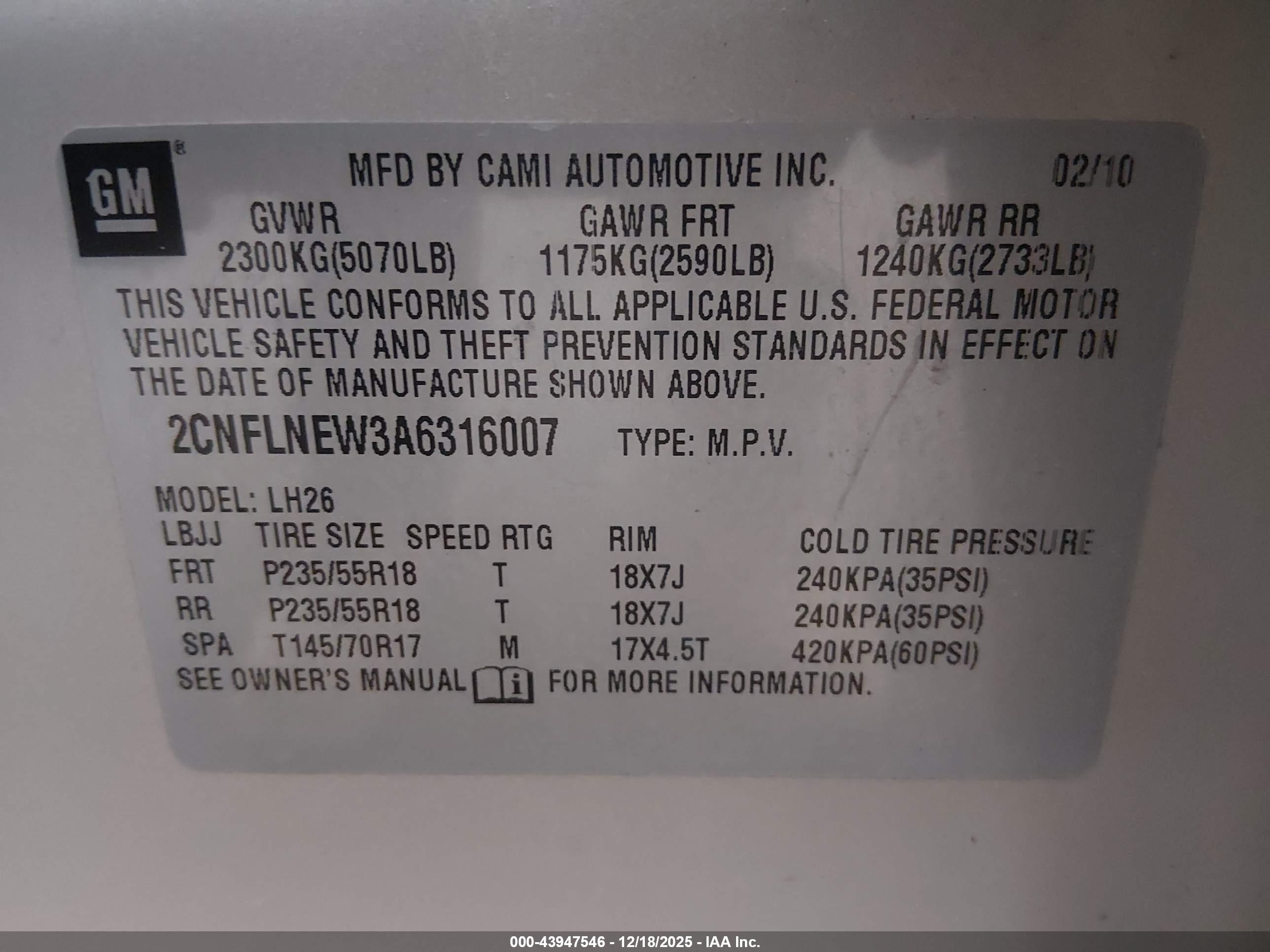 CHEVROLET EQUINOX image 9