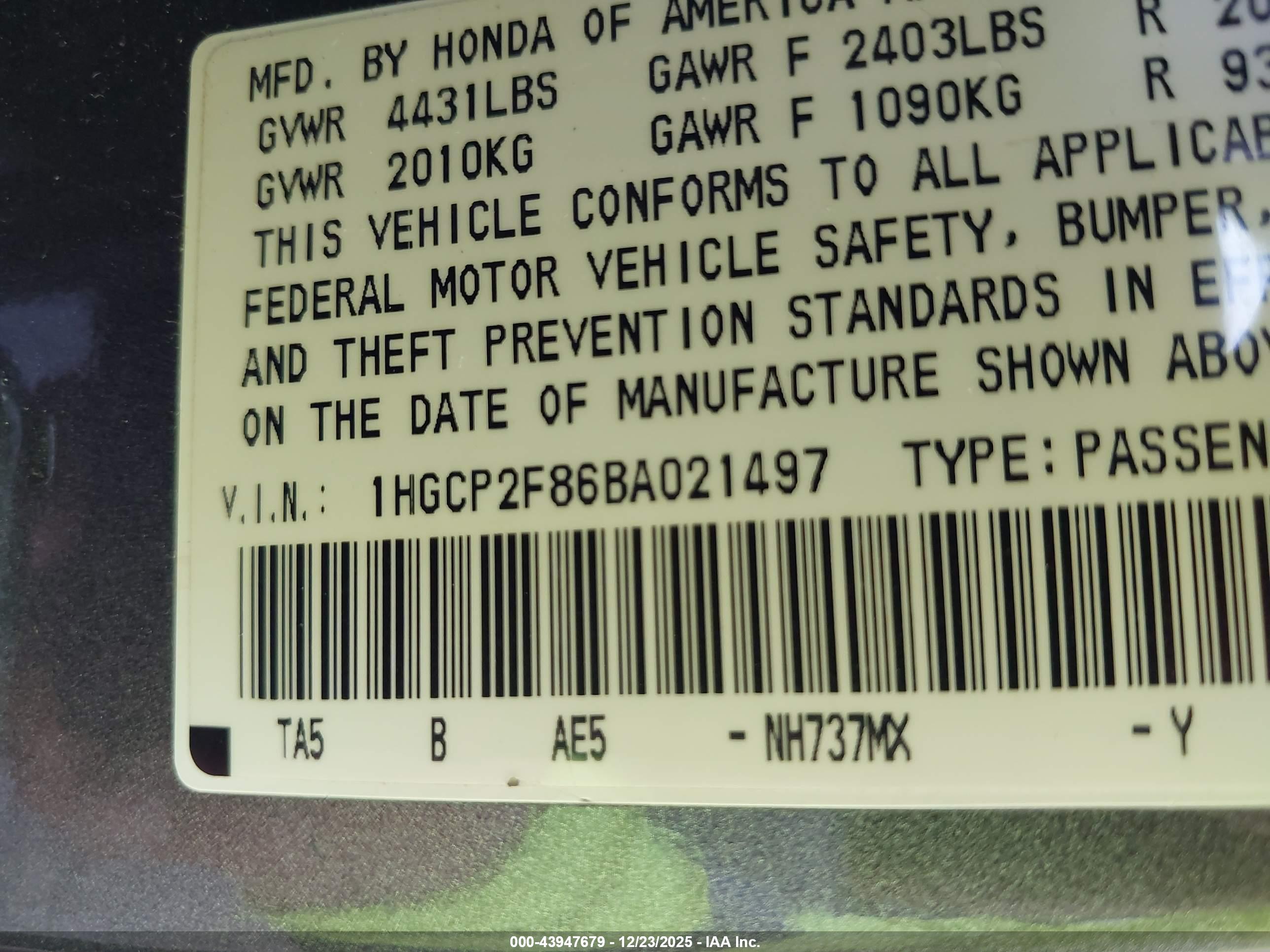 HONDA ACCORD image 9