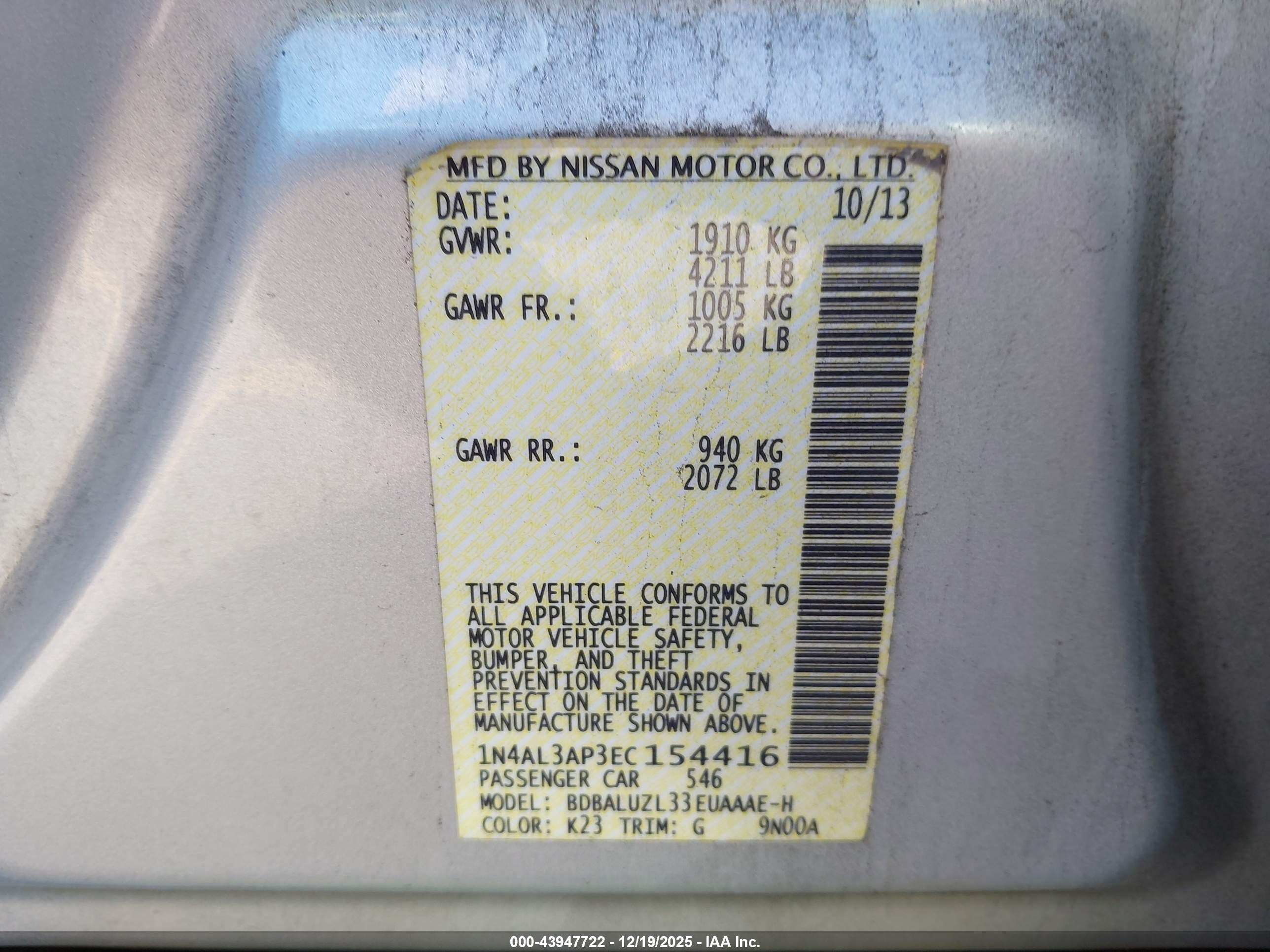NISSAN ALTIMA image 9