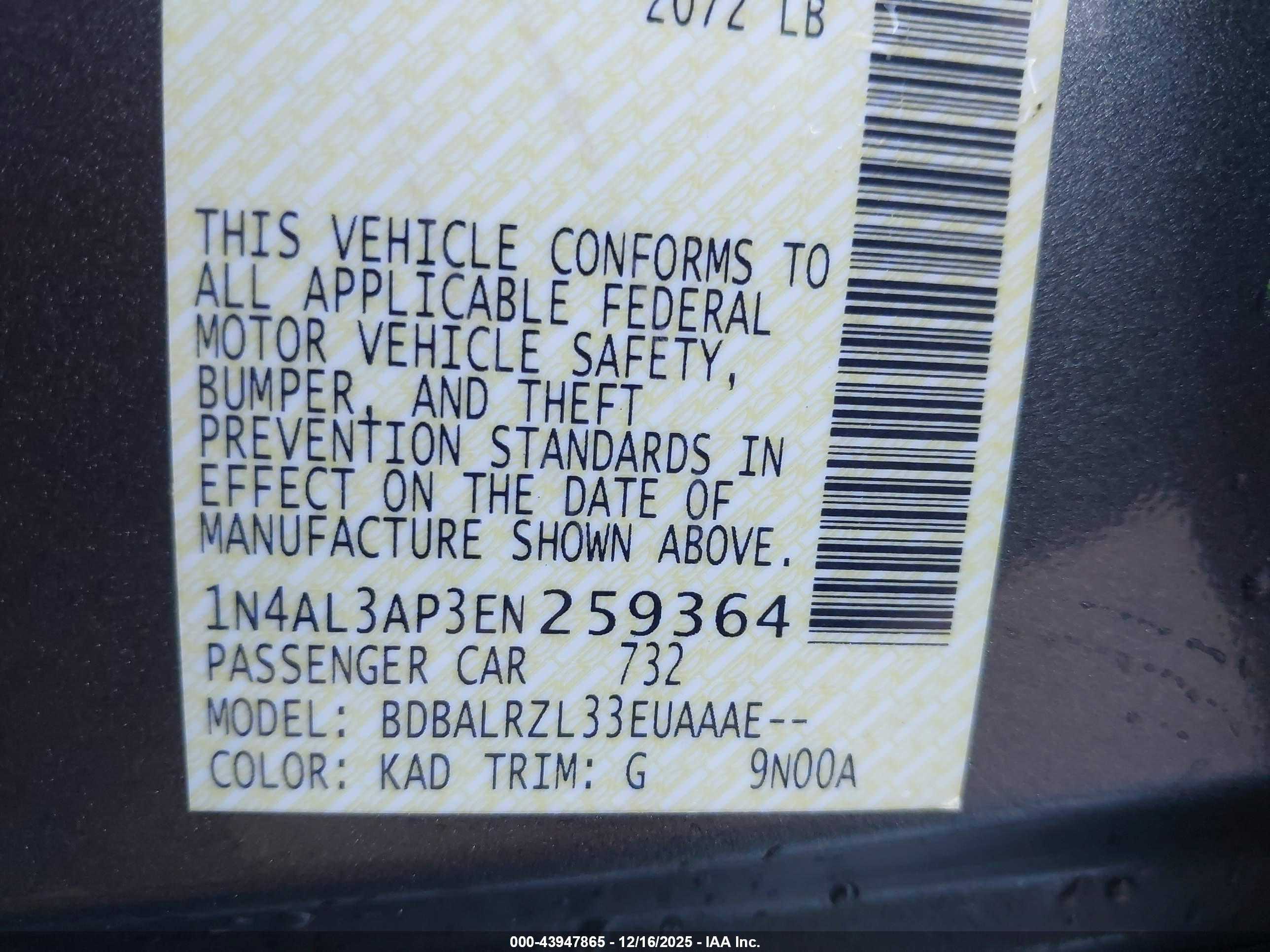 NISSAN ALTIMA image 9
