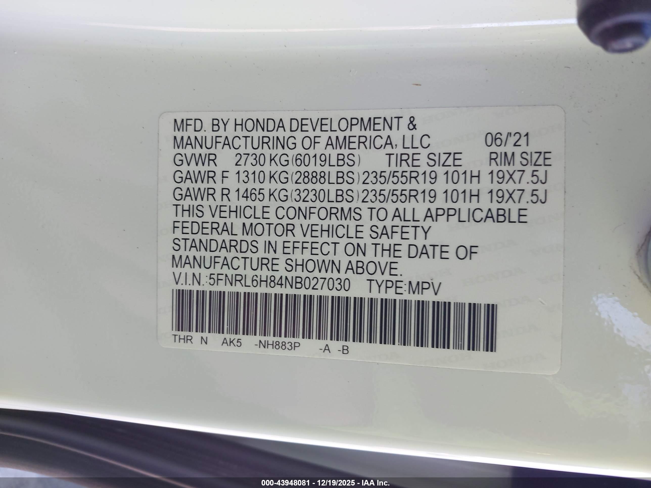 HONDA ODYSSEY image 9