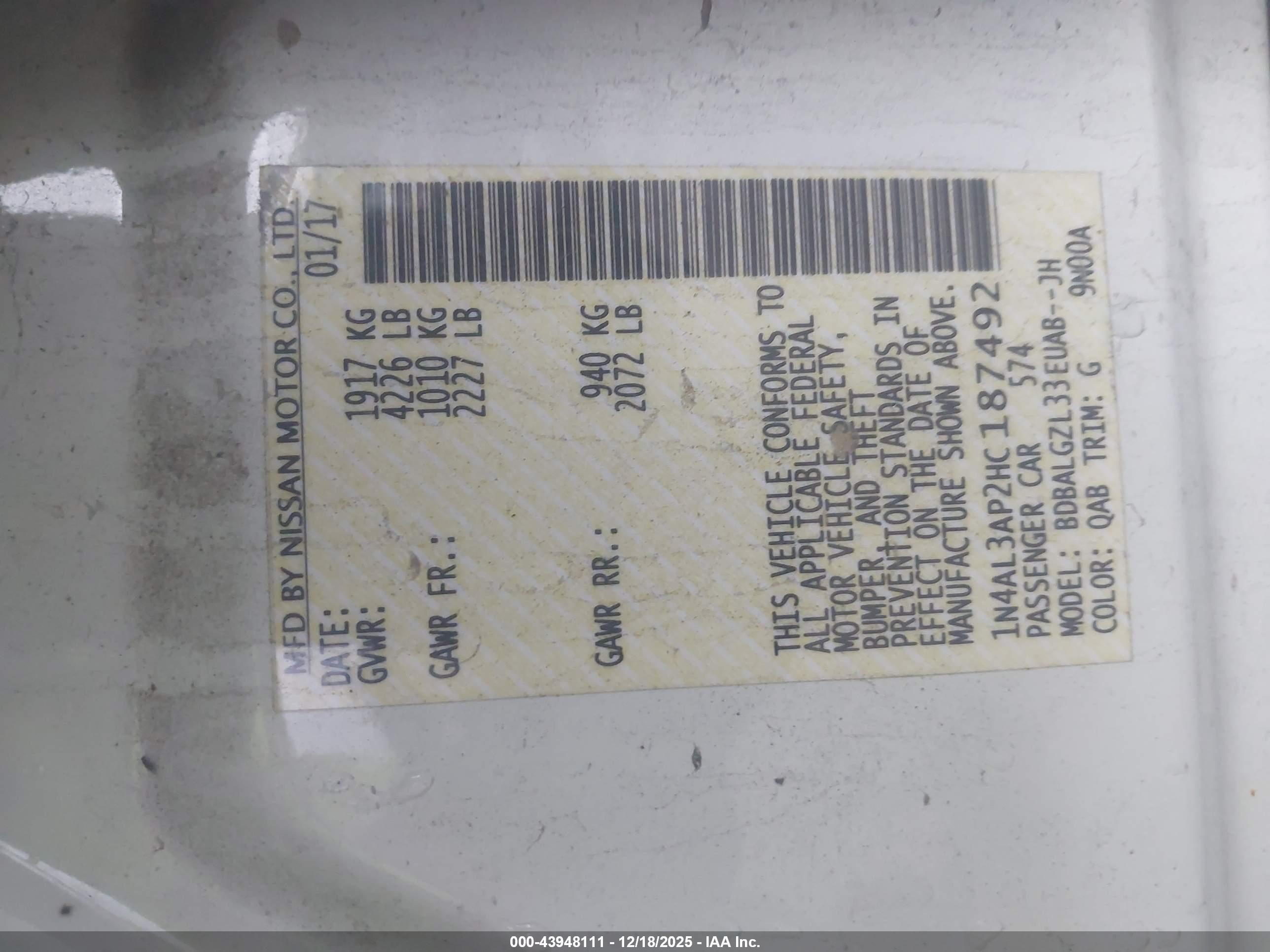 NISSAN ALTIMA image 9