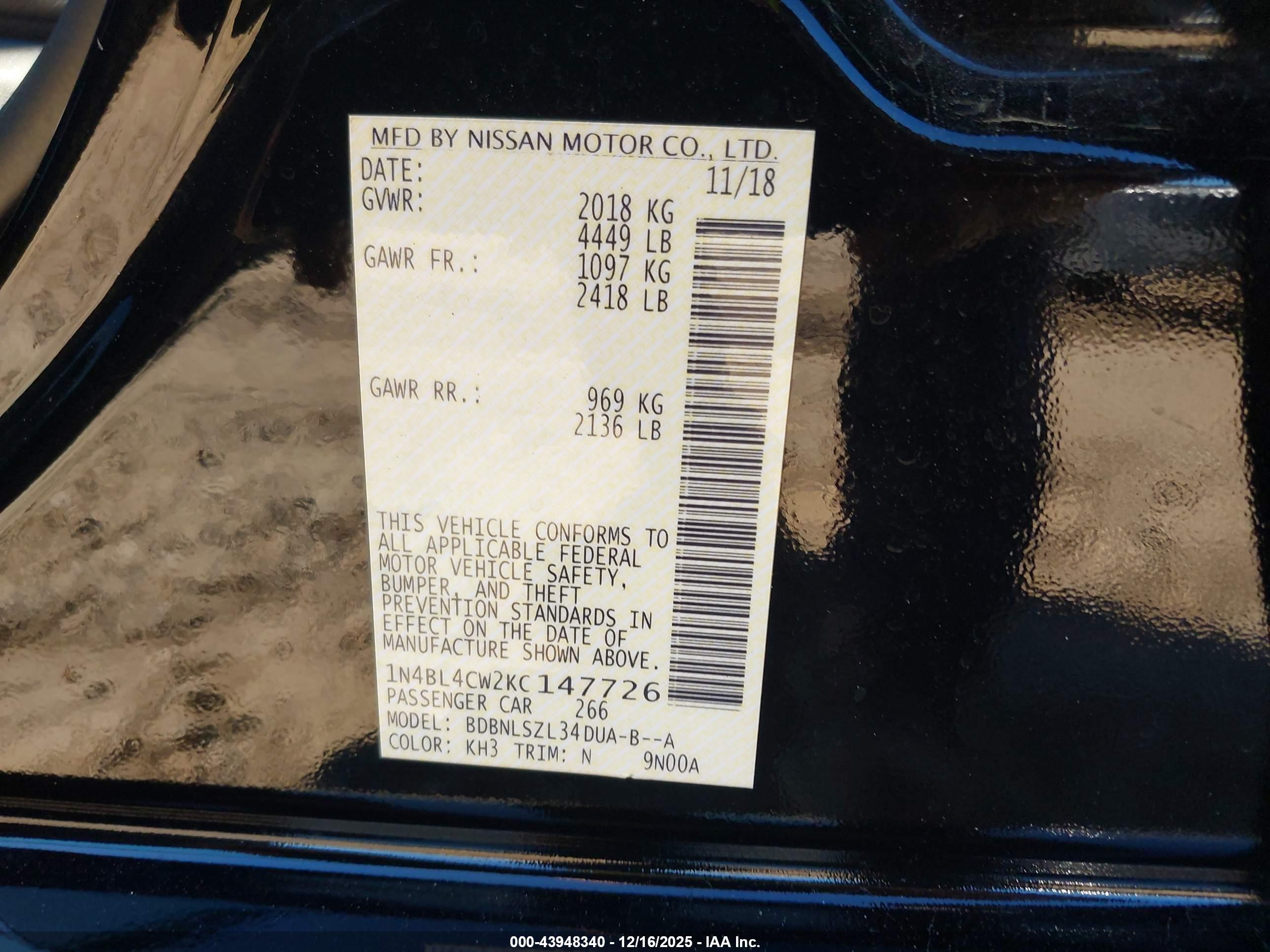 NISSAN ALTIMA image 9