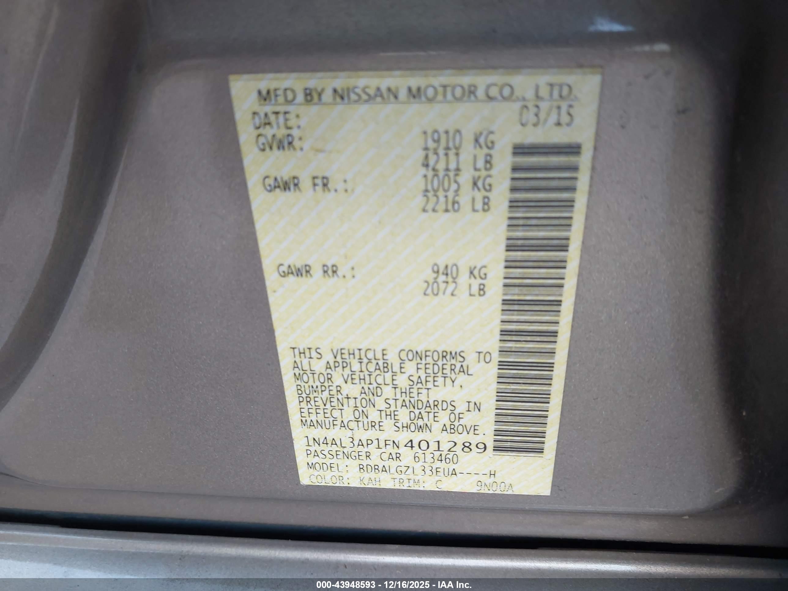 NISSAN ALTIMA image 9