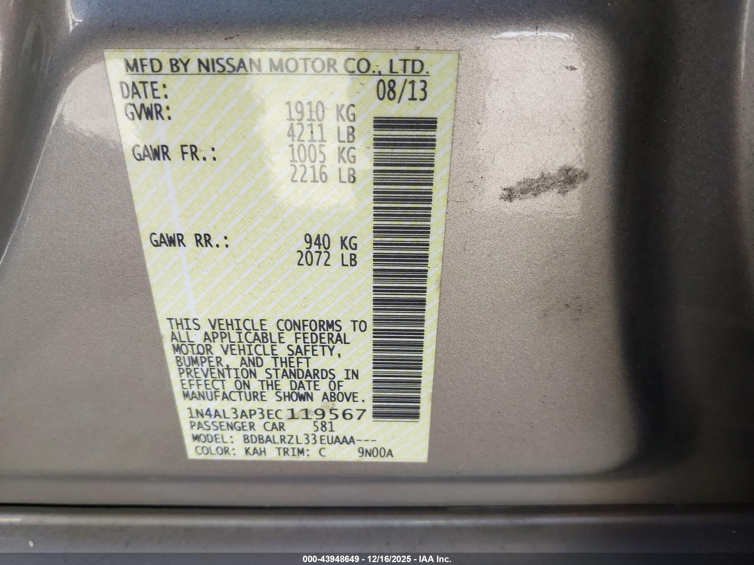 NISSAN ALTIMA image 9