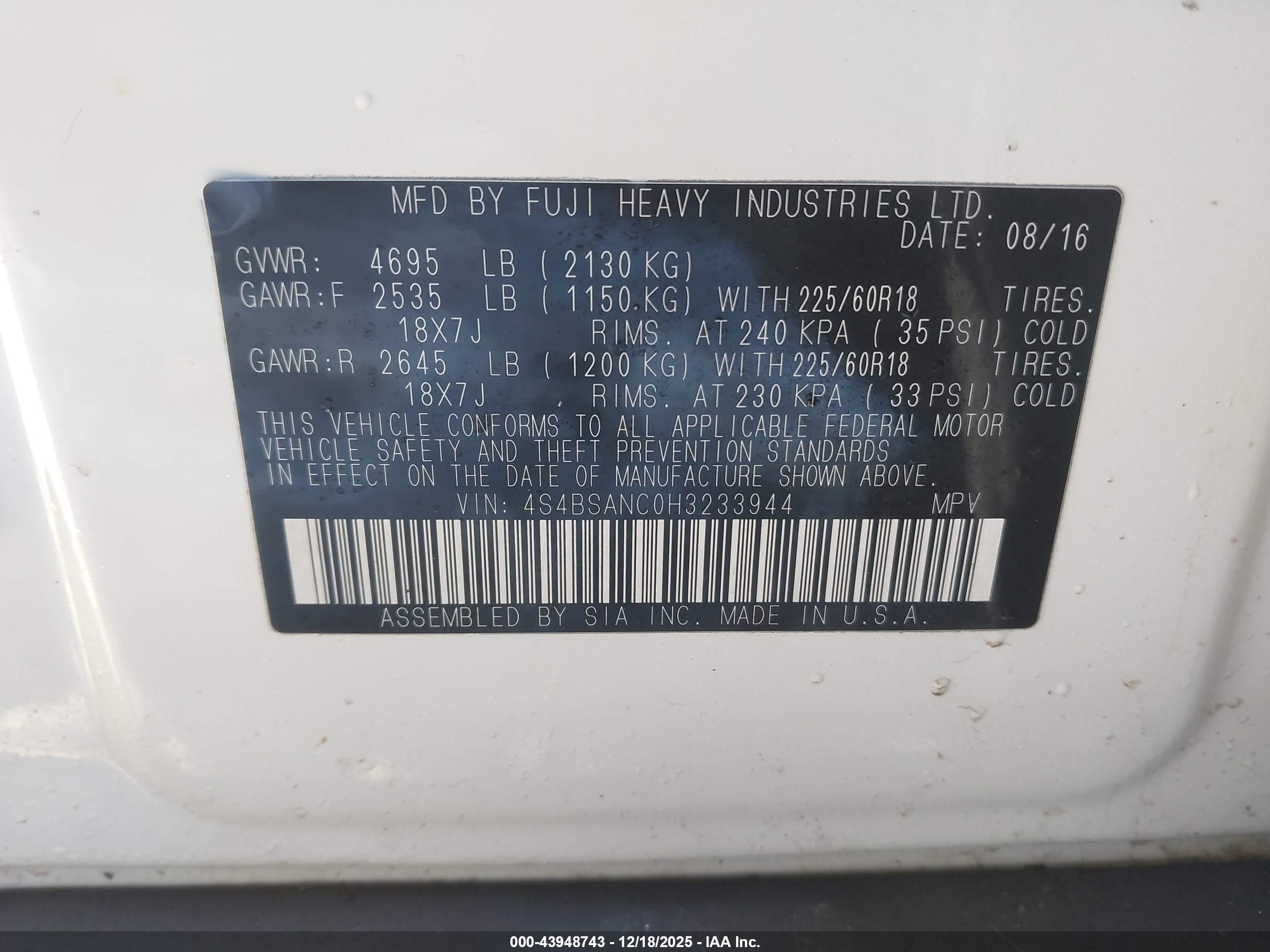 SUBARU OUTBACK image 9