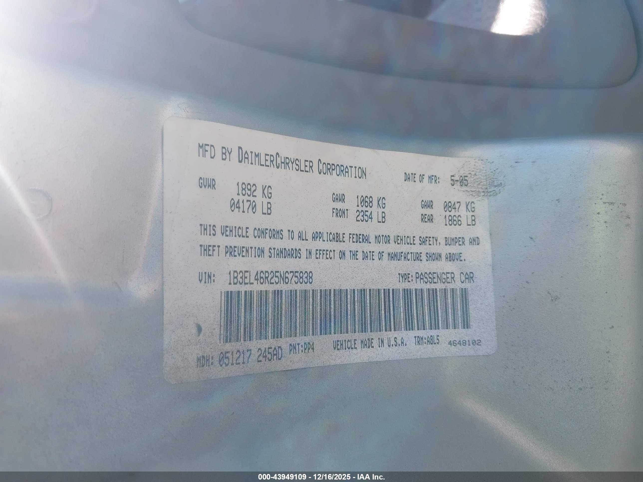 DODGE STRATUS image 9