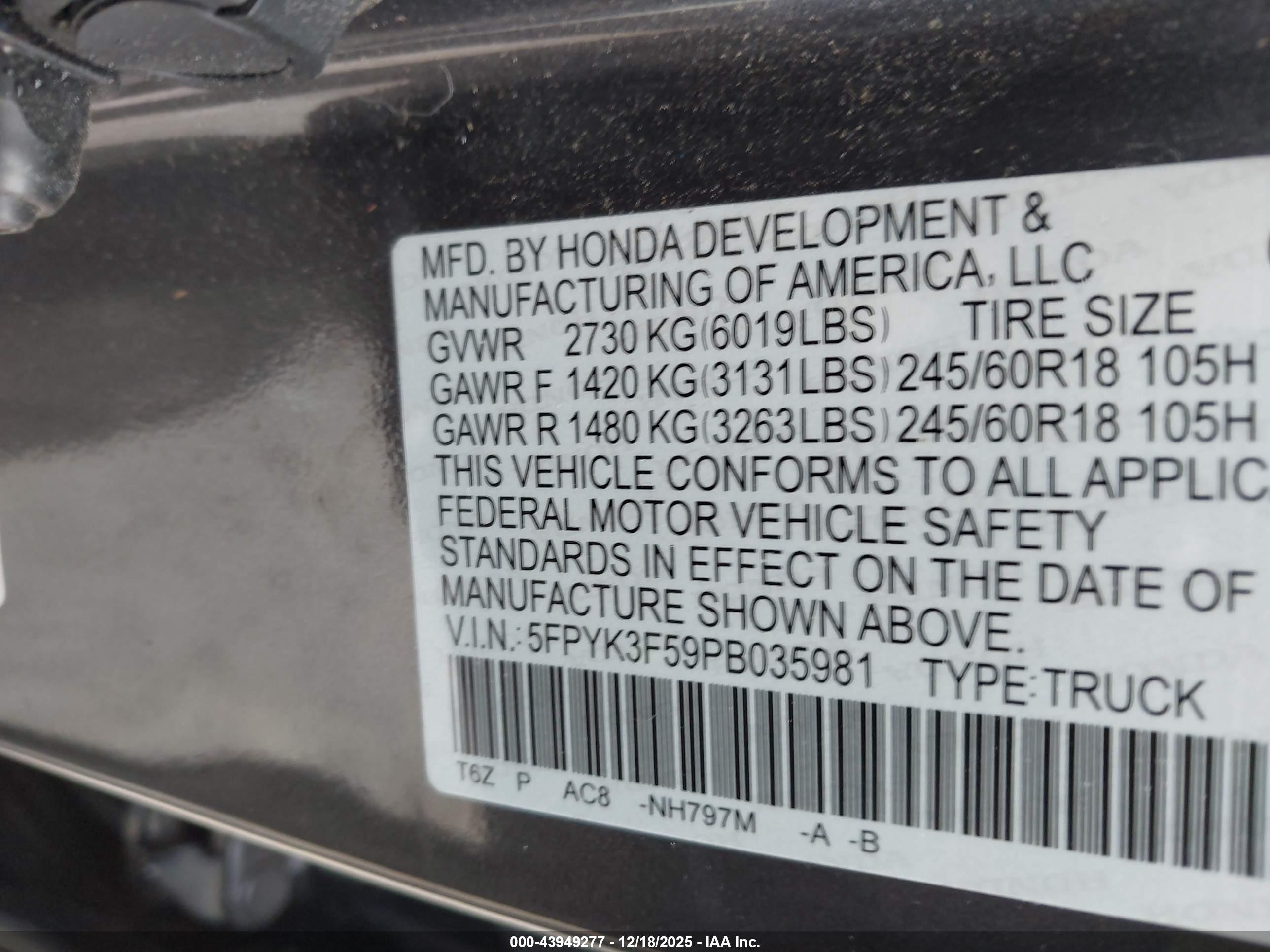 HONDA RIDGELINE image 9