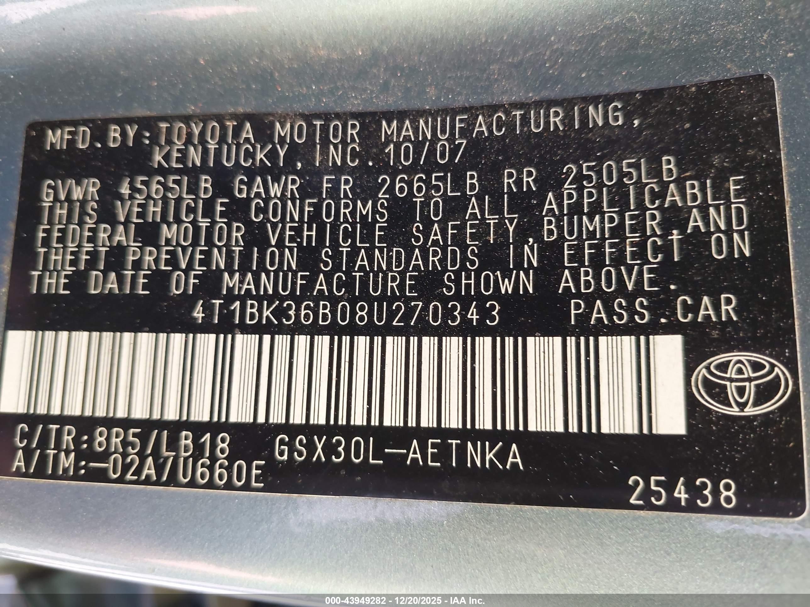 TOYOTA AVALON image 9