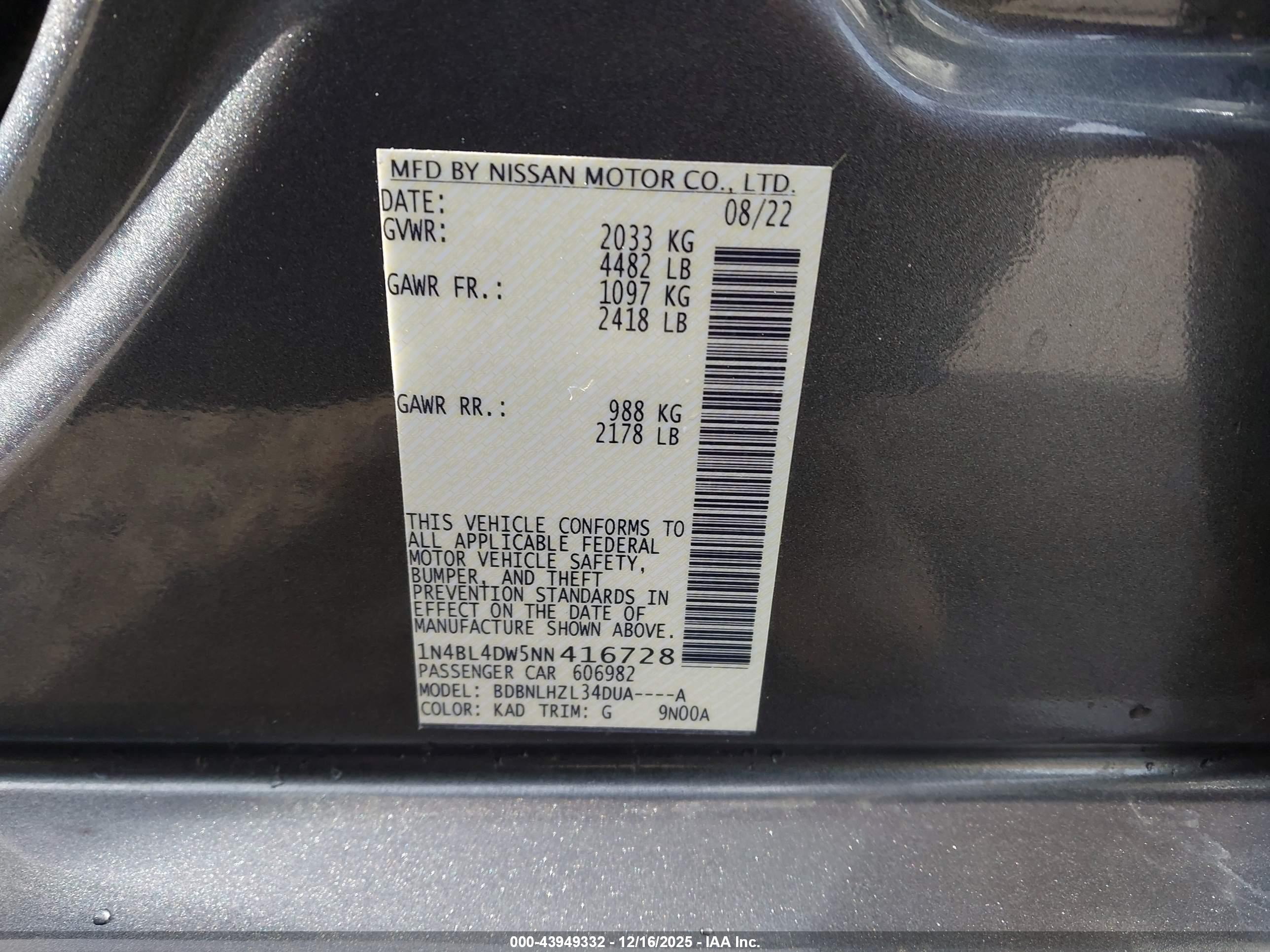 NISSAN ALTIMA image 9