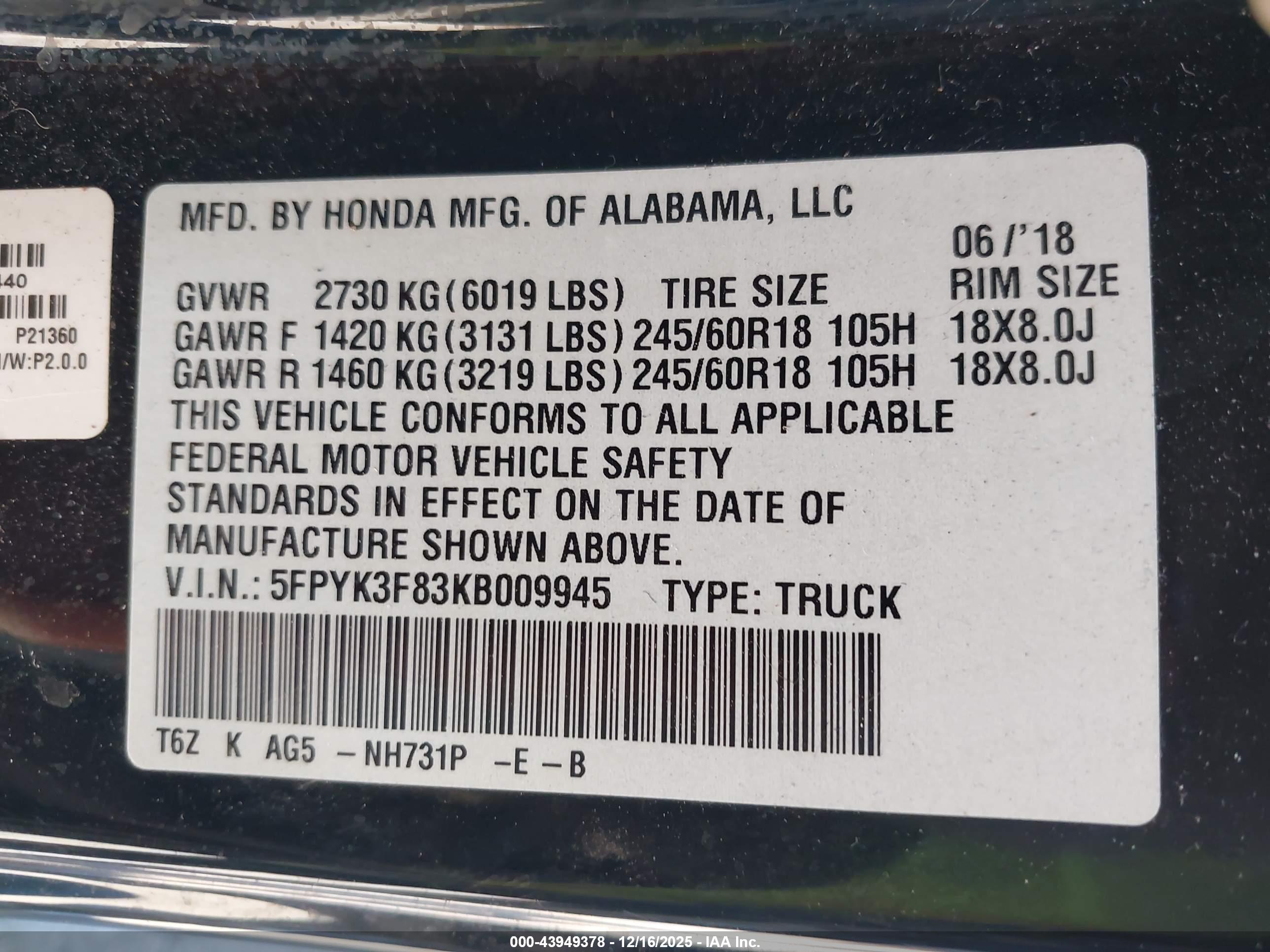 HONDA RIDGELINE image 9
