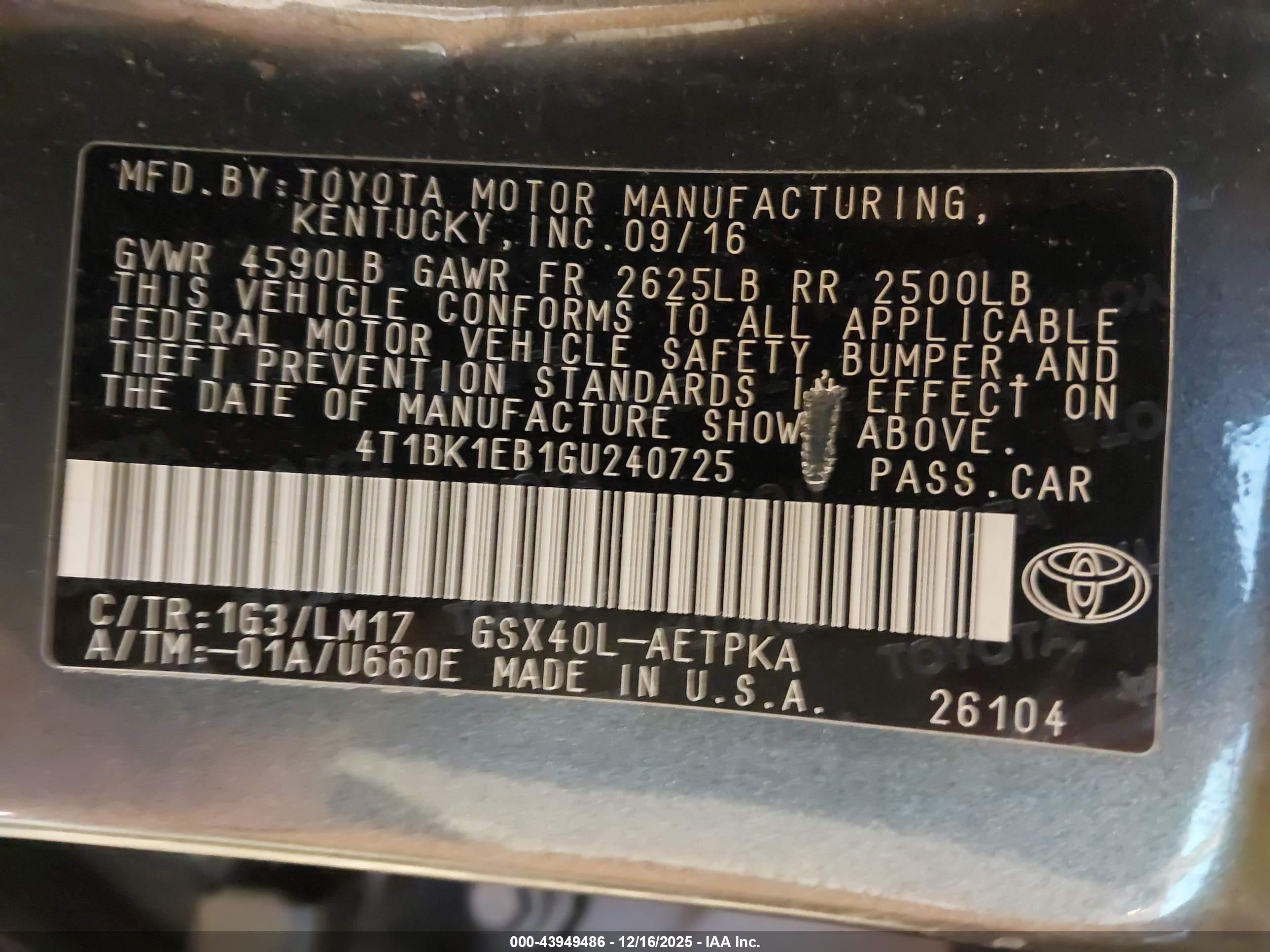 TOYOTA AVALON image 9