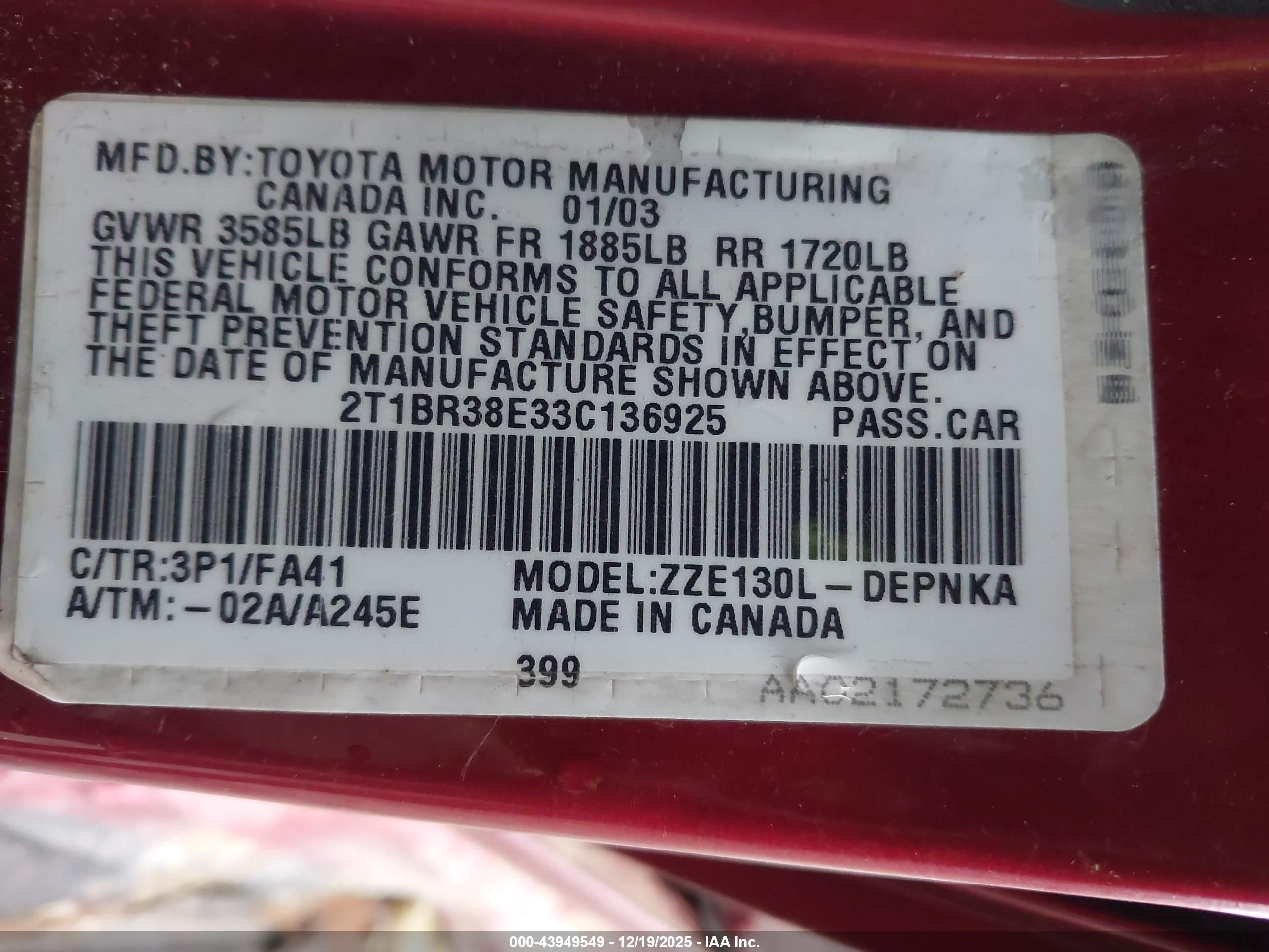 TOYOTA COROLLA image 9