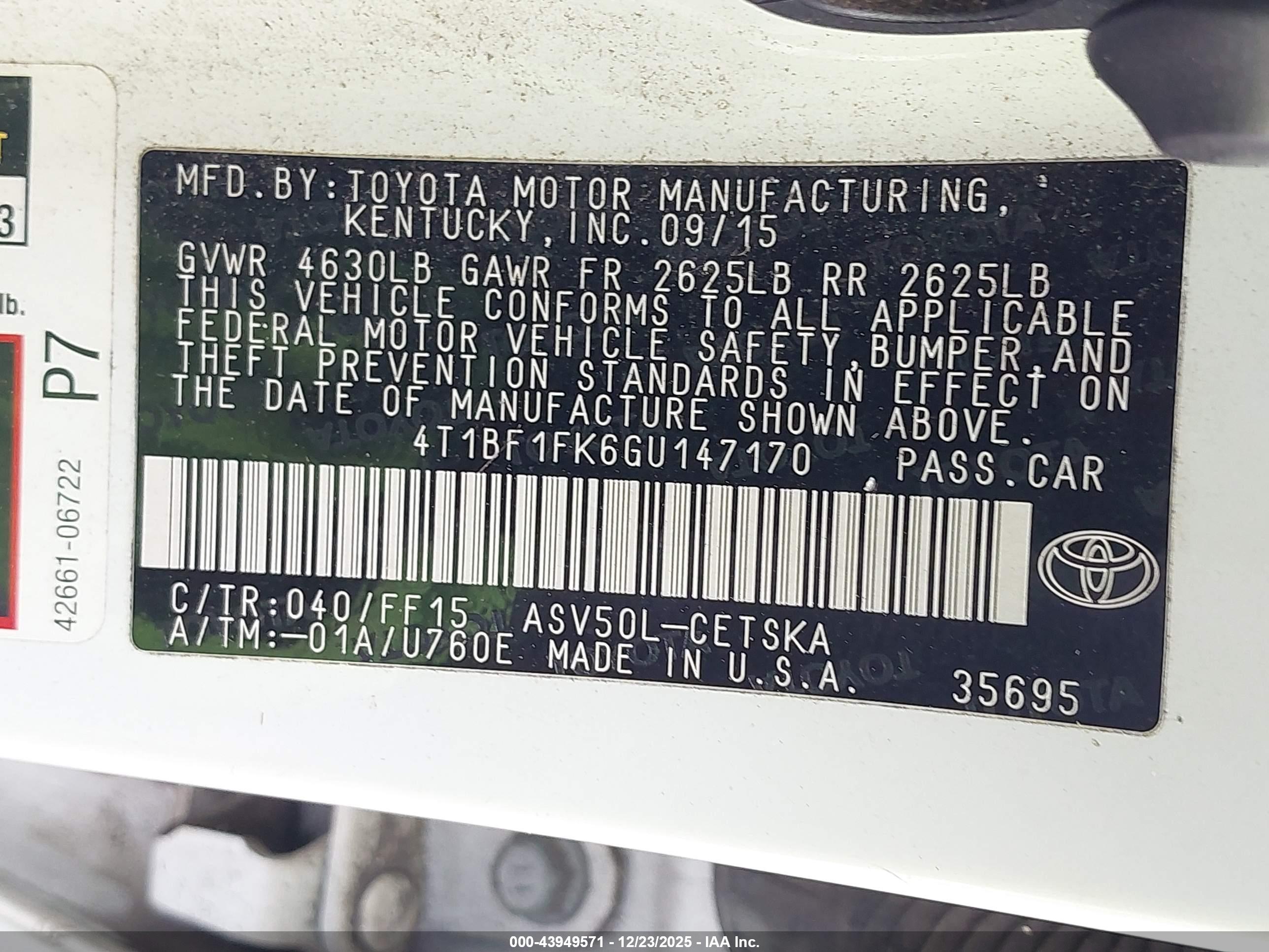 TOYOTA CAMRY image 9