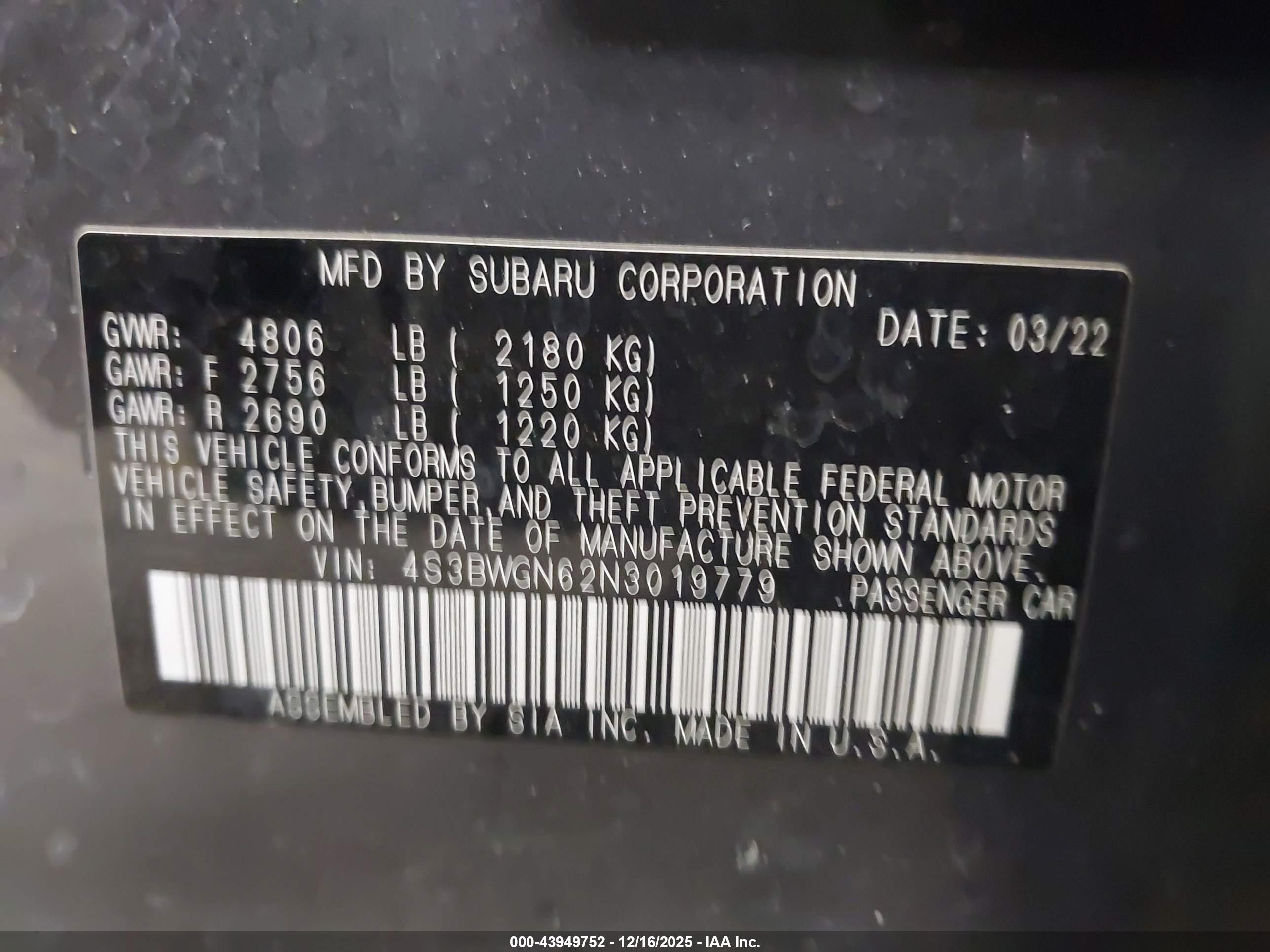 SUBARU LEGACY image 9