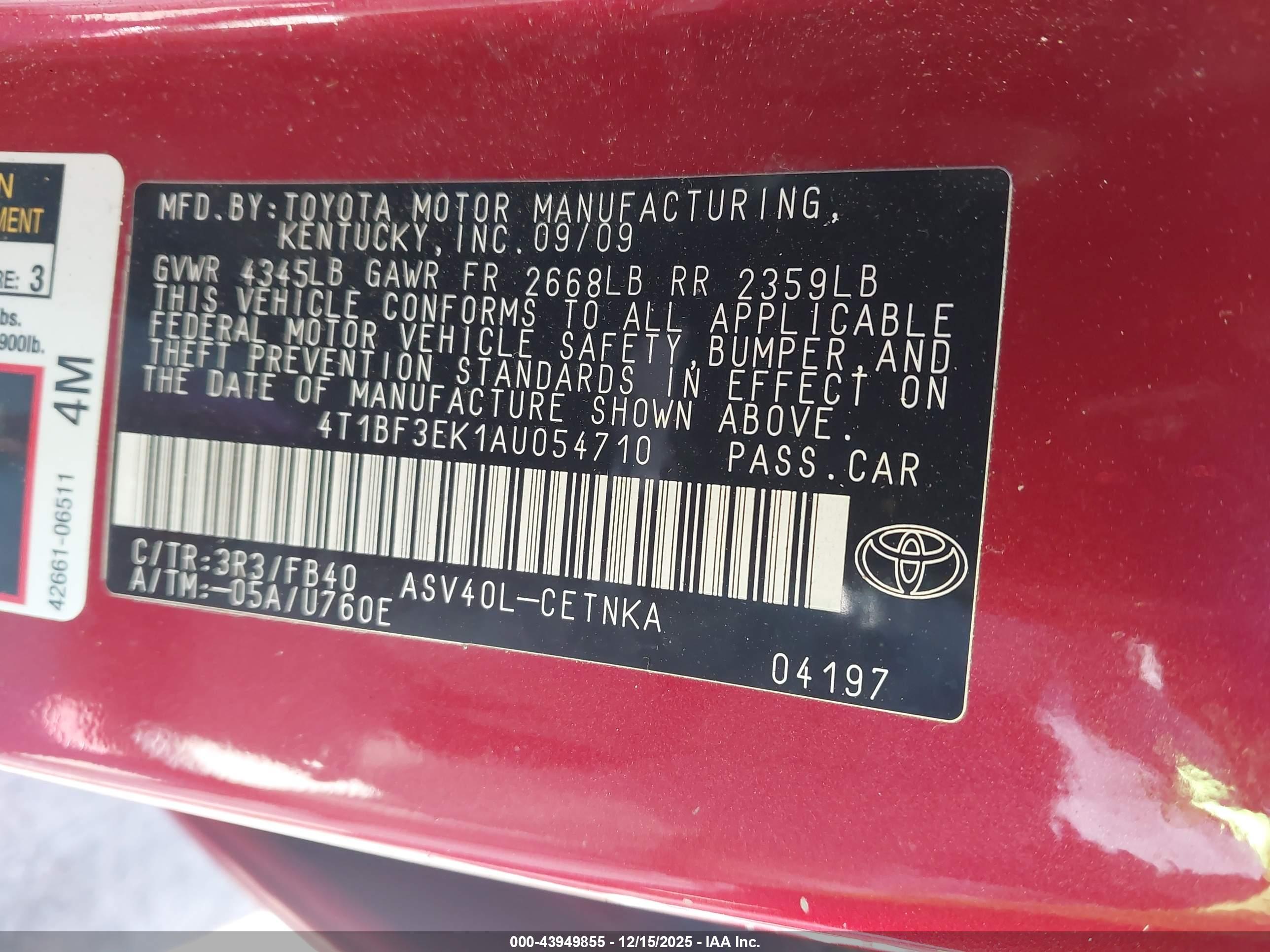 TOYOTA CAMRY image 9