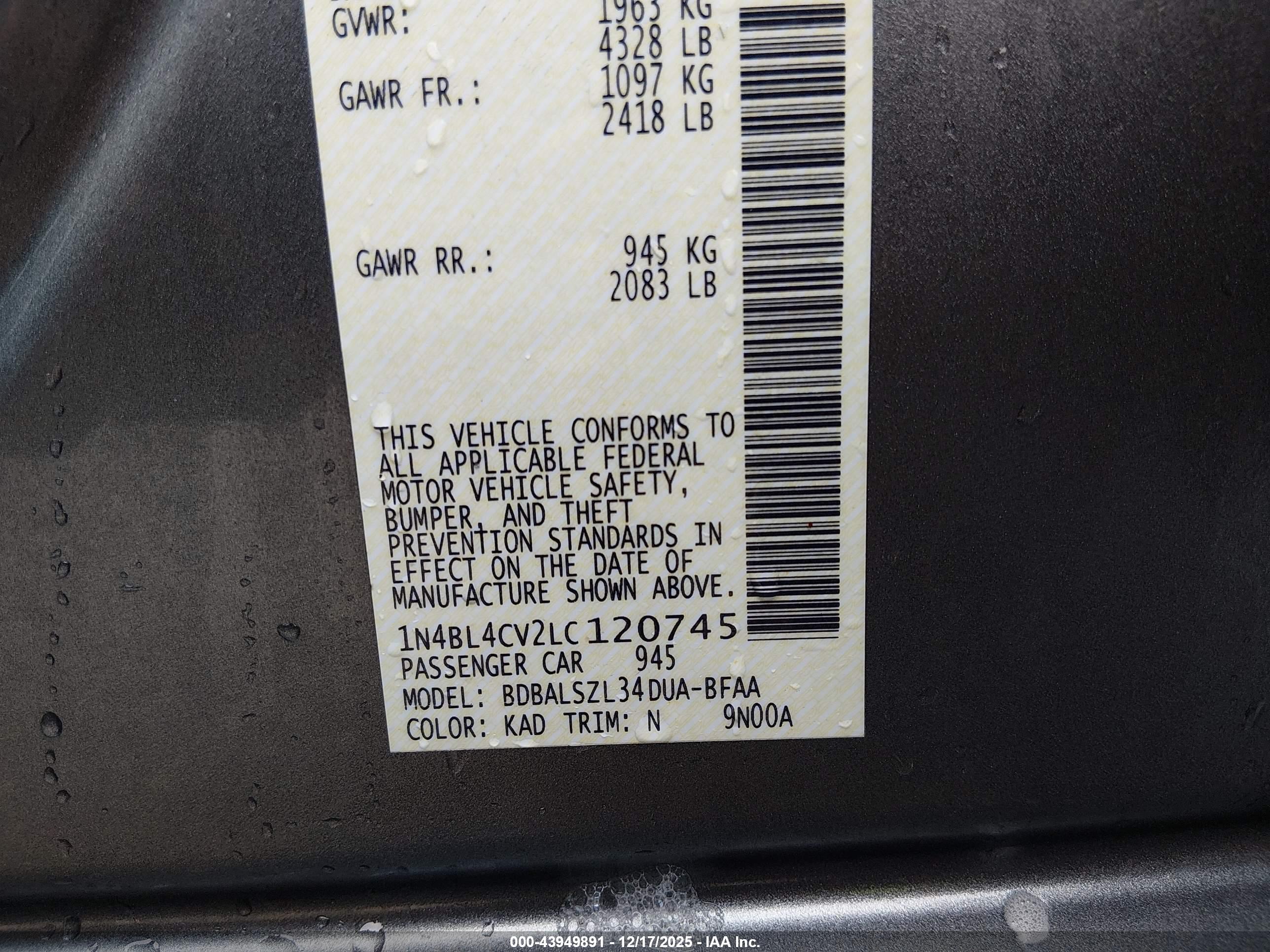 NISSAN ALTIMA image 9