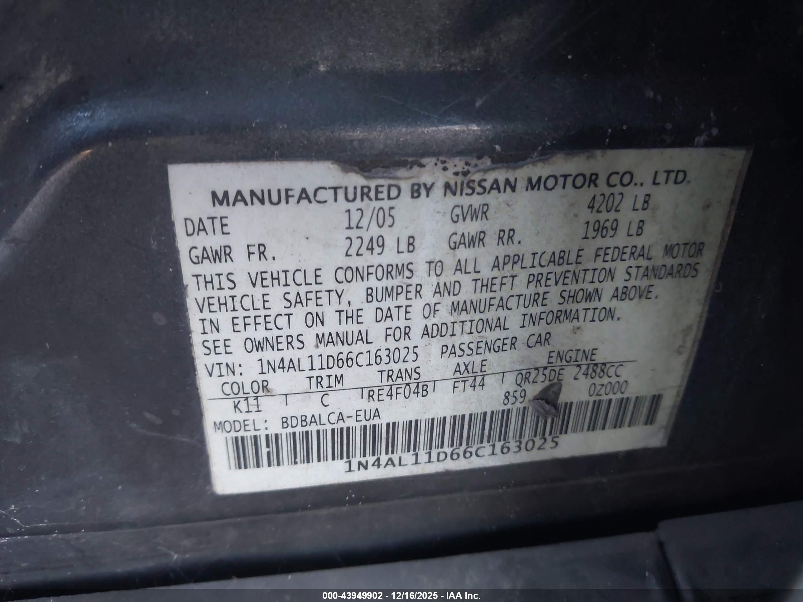 NISSAN ALTIMA image 9