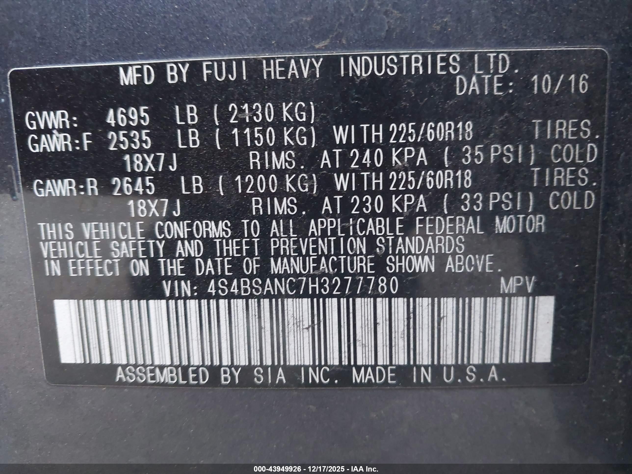 SUBARU OUTBACK image 9