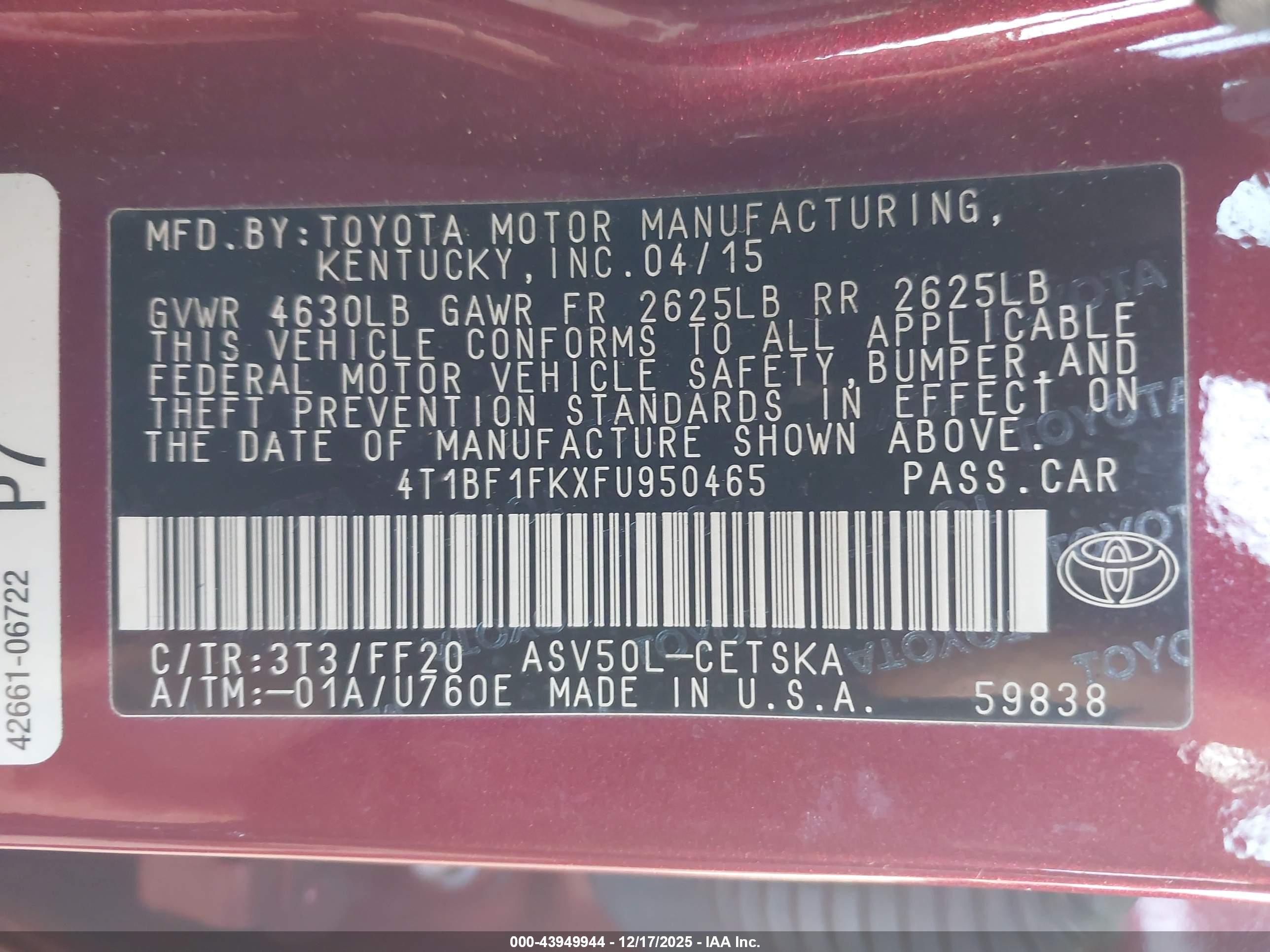 TOYOTA CAMRY image 9