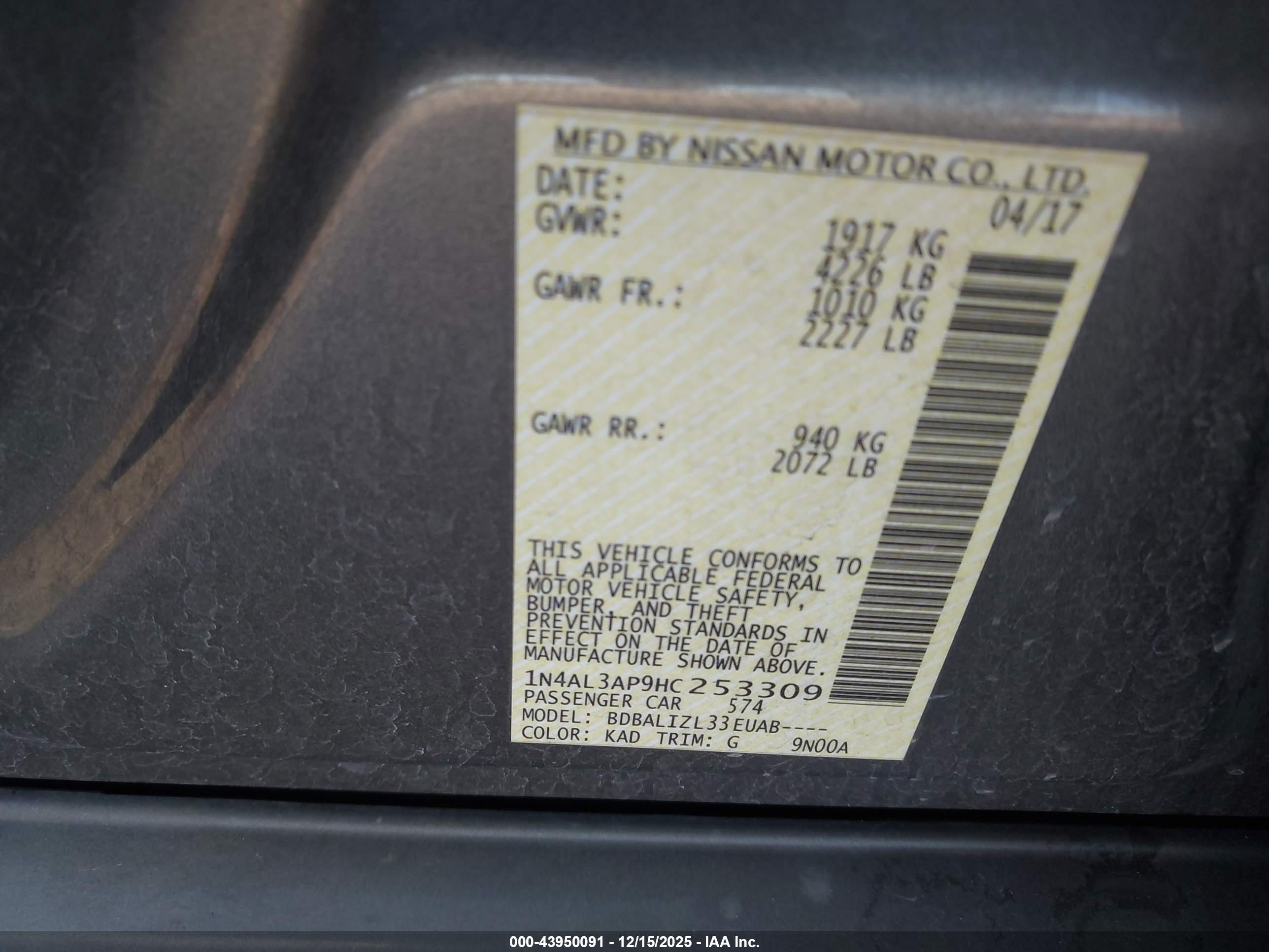 NISSAN ALTIMA image 9