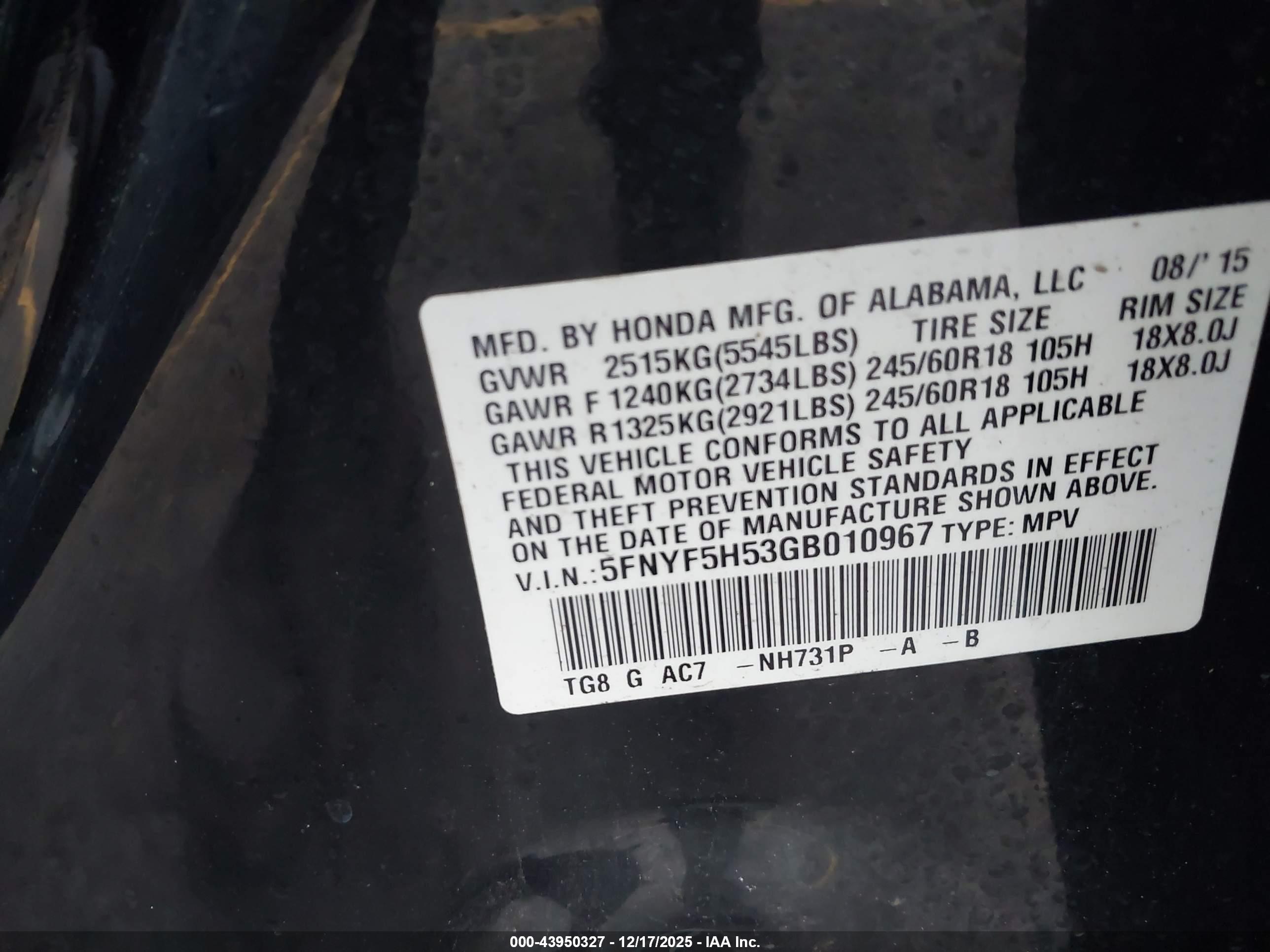 HONDA PILOT image 9