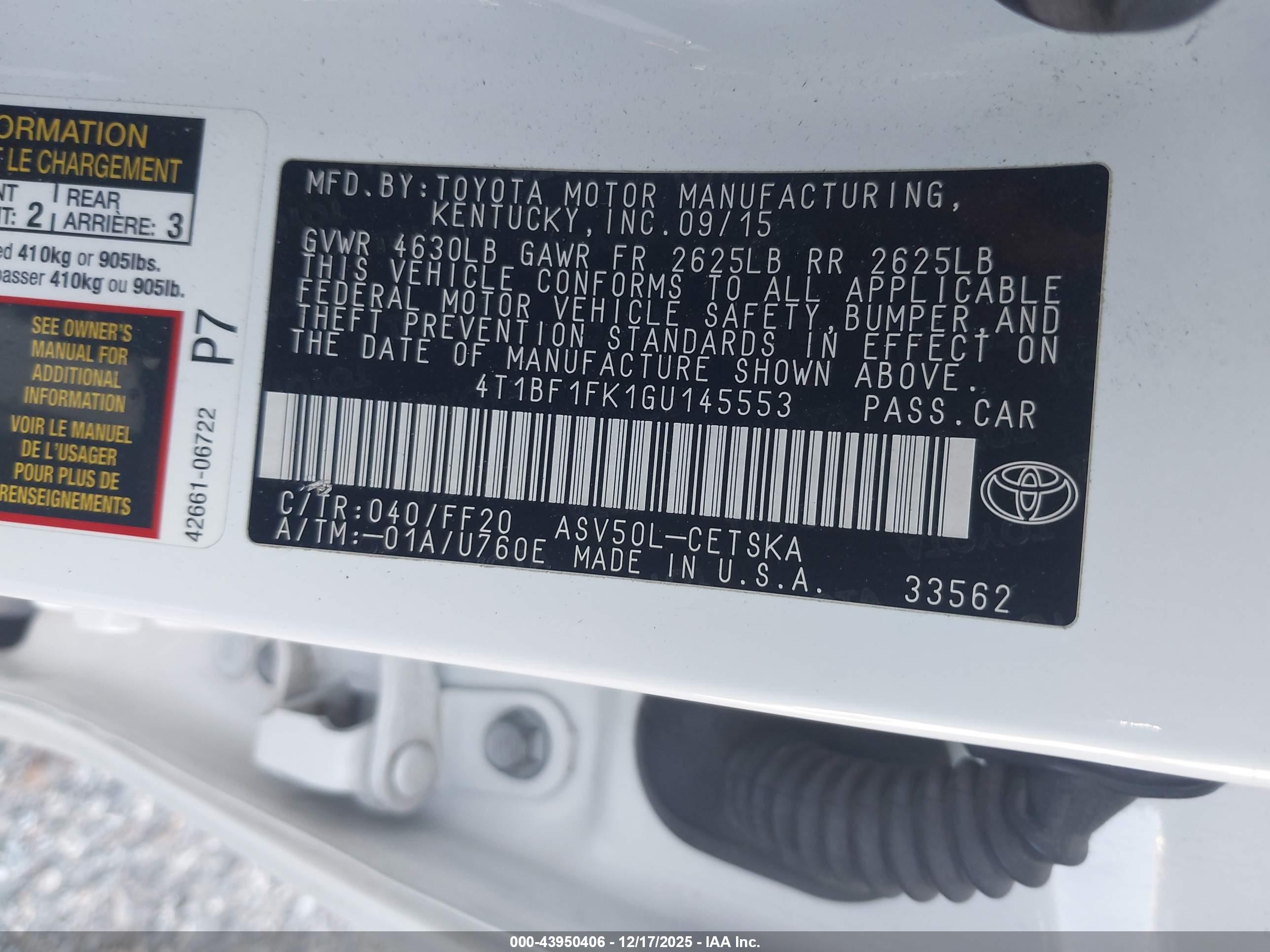 TOYOTA CAMRY image 9