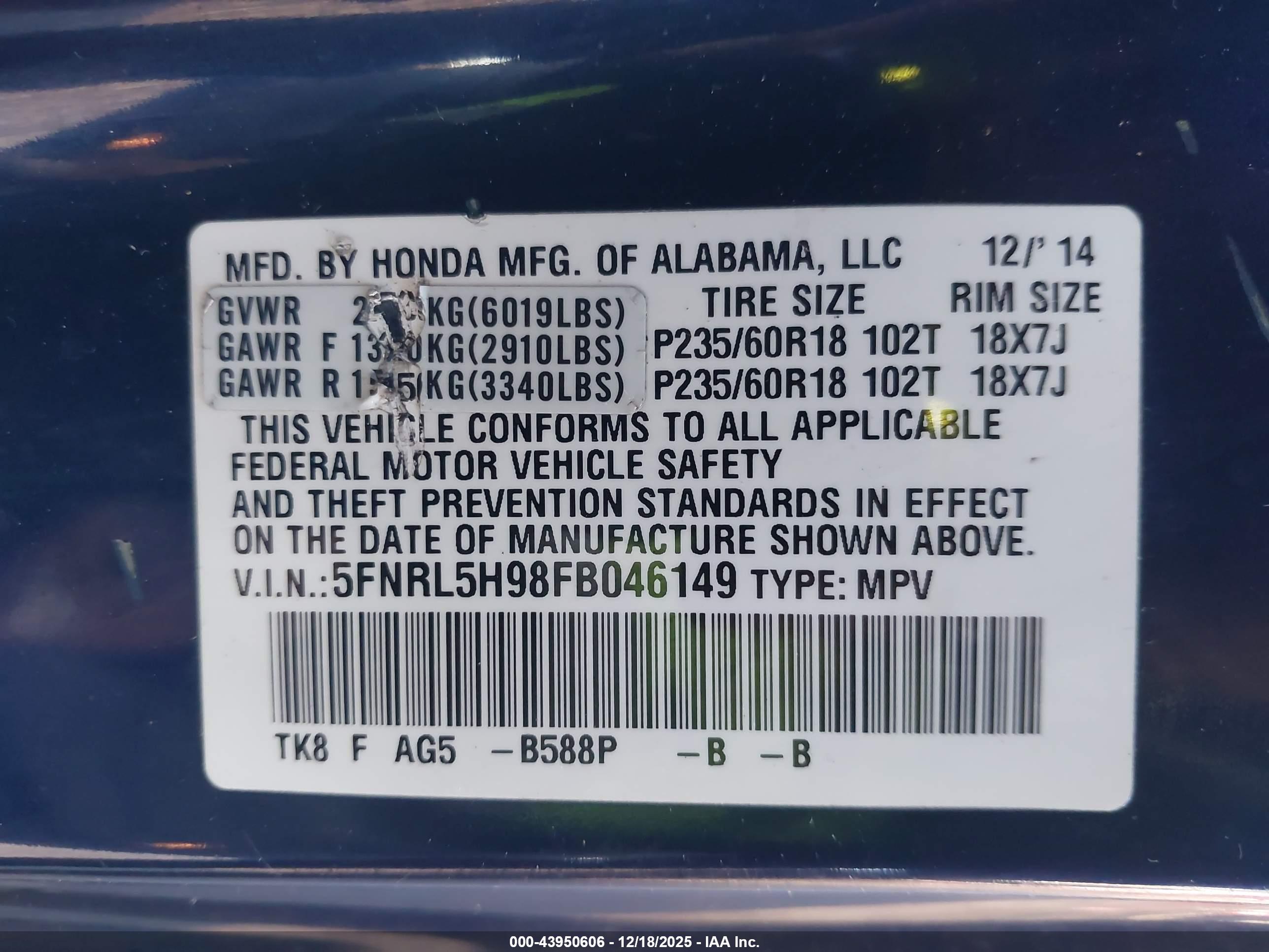HONDA ODYSSEY image 9