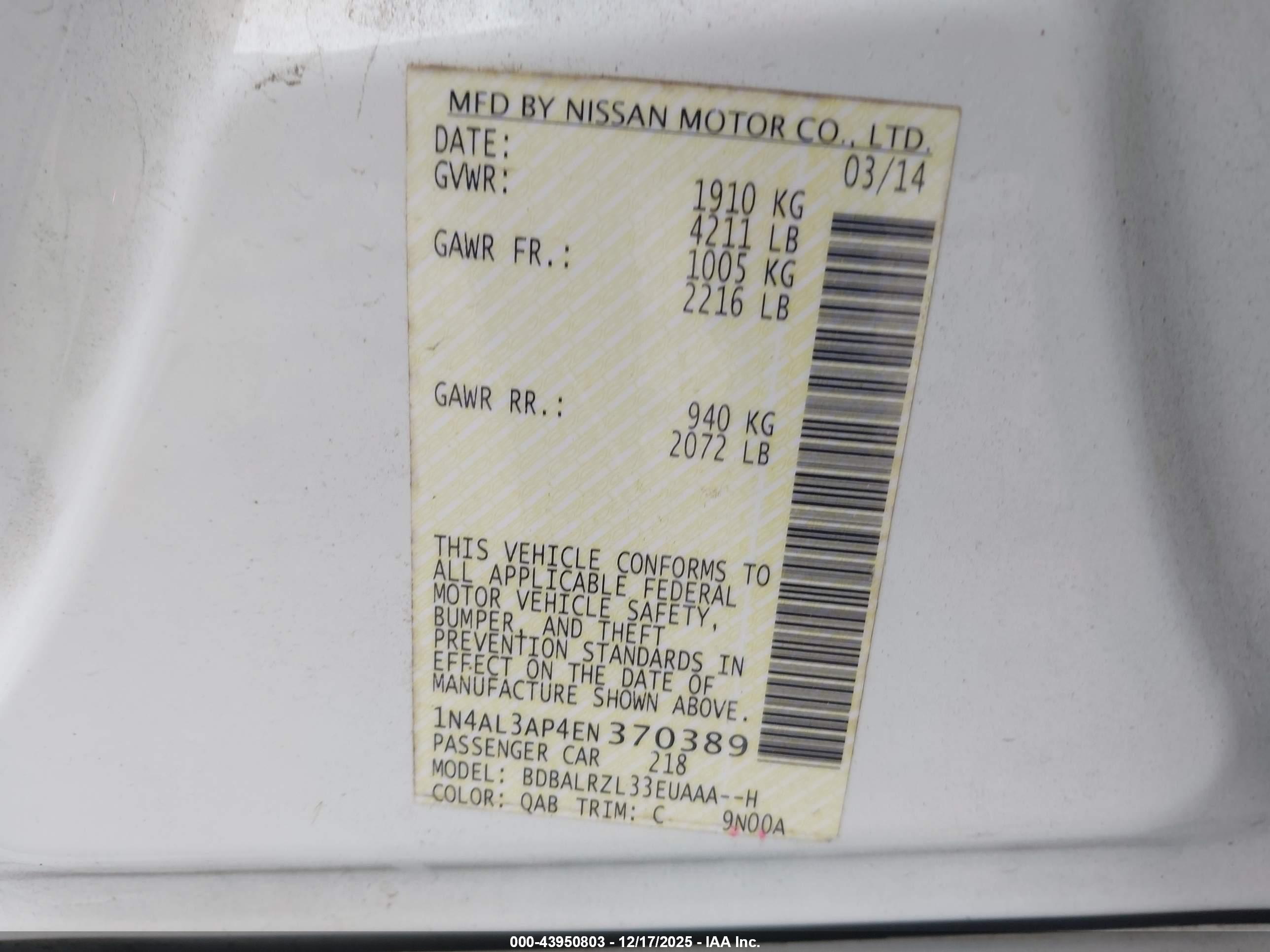 NISSAN ALTIMA image 9