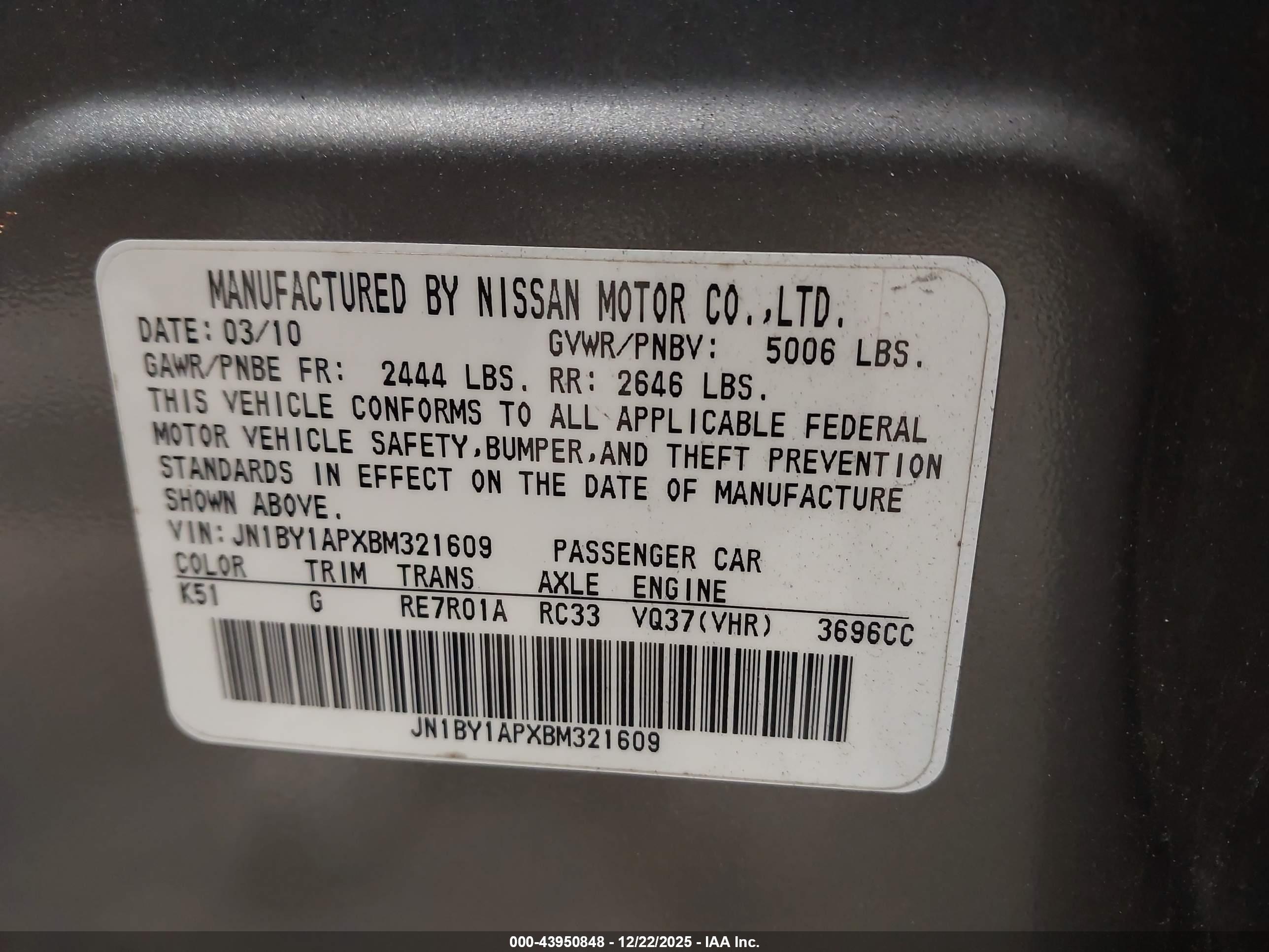 INFINITI M37 image 9